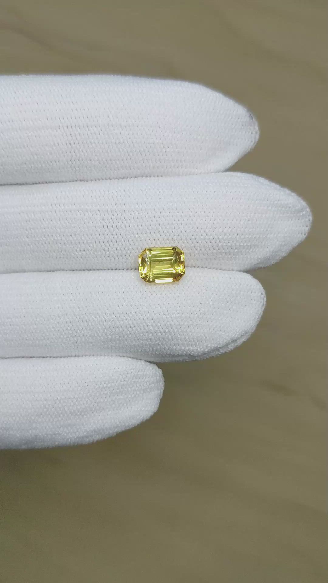 1.98 Ct. Yellow Sapphire from Ceylon (Sri Lanka) Size Video