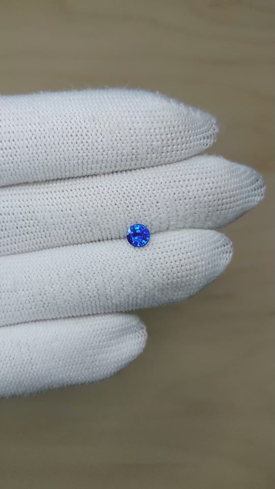 0.67 Ct. Blue Sapphire from Ceylon (Sri Lanka) Size Video