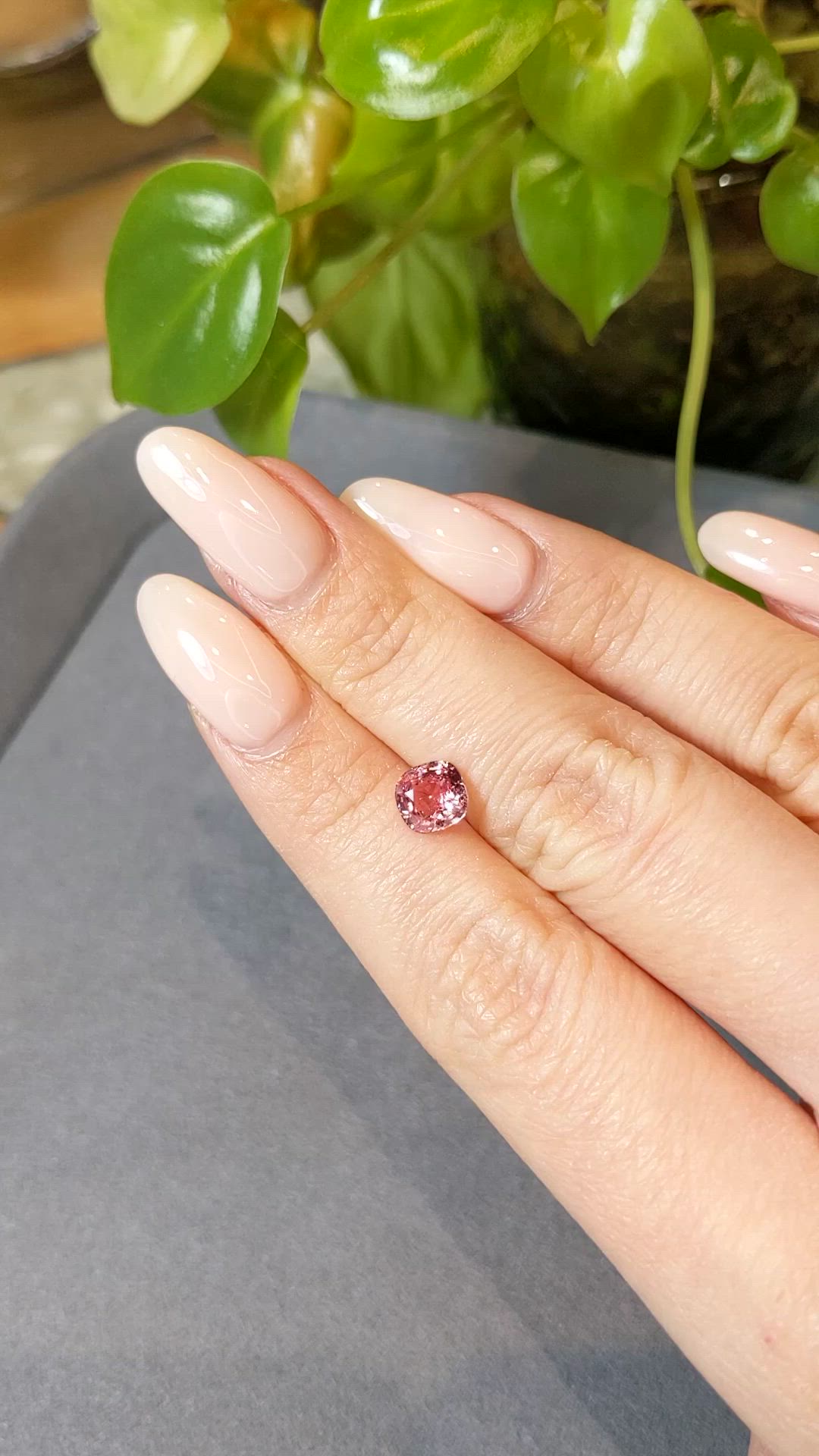 1.57 Ct. Reddish Pink Sapphire from Ceylon (Sri Lanka) Size Video