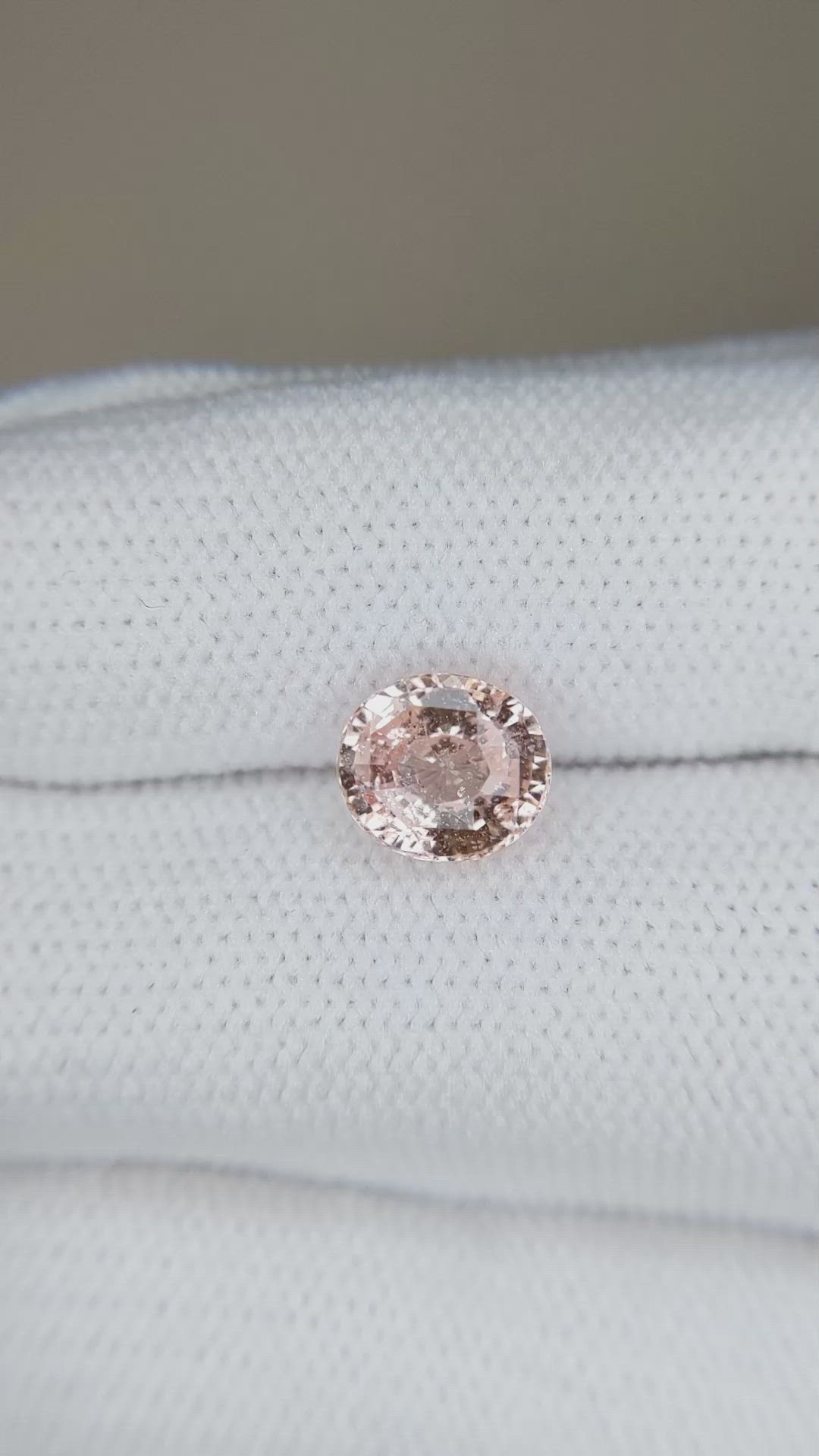2.01 Ct. Peach Sapphire from Ceylon (Sri Lanka) Size Video