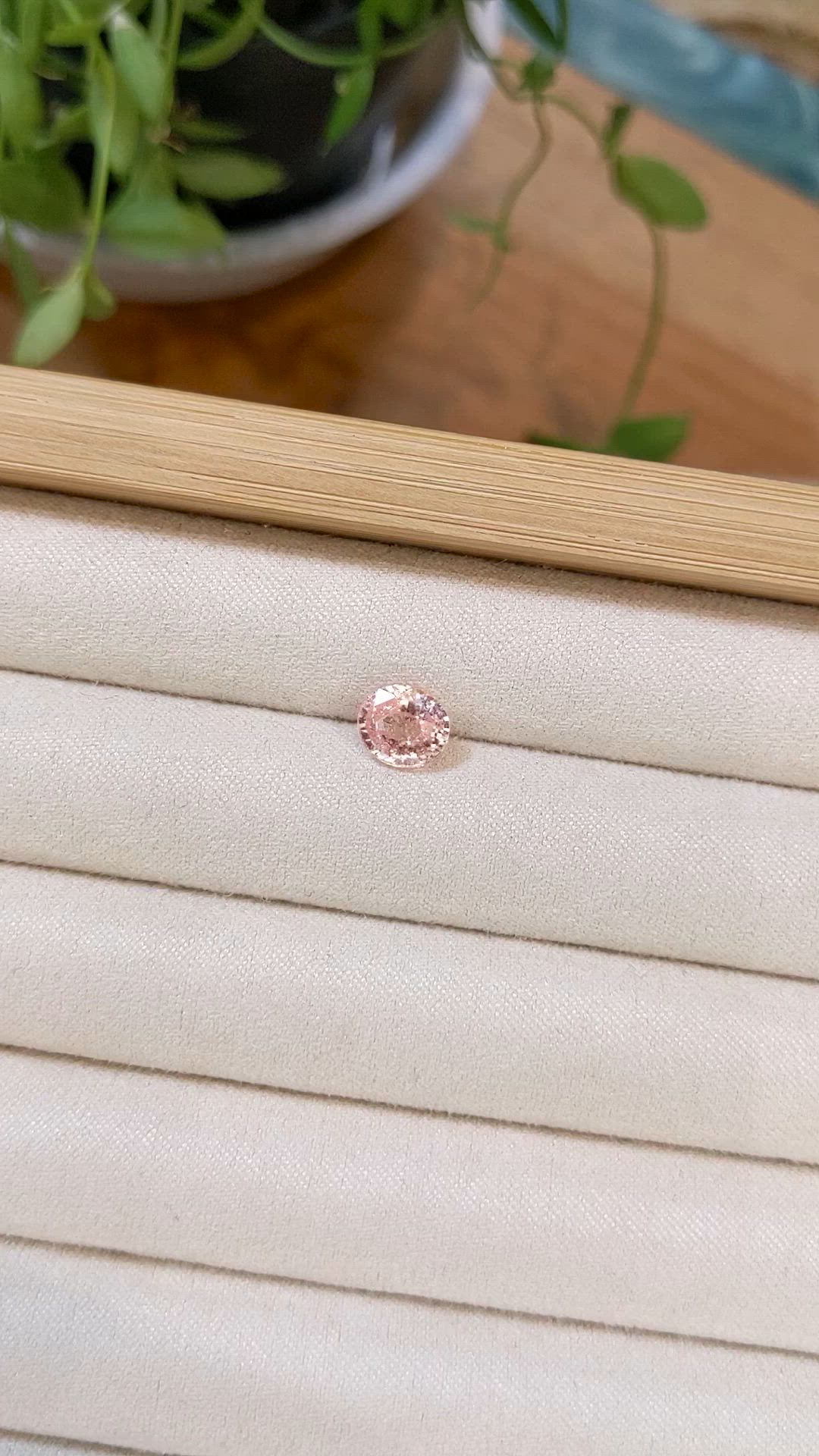 2.01 Ct. Peach Sapphire from Ceylon (Sri Lanka) Size Video