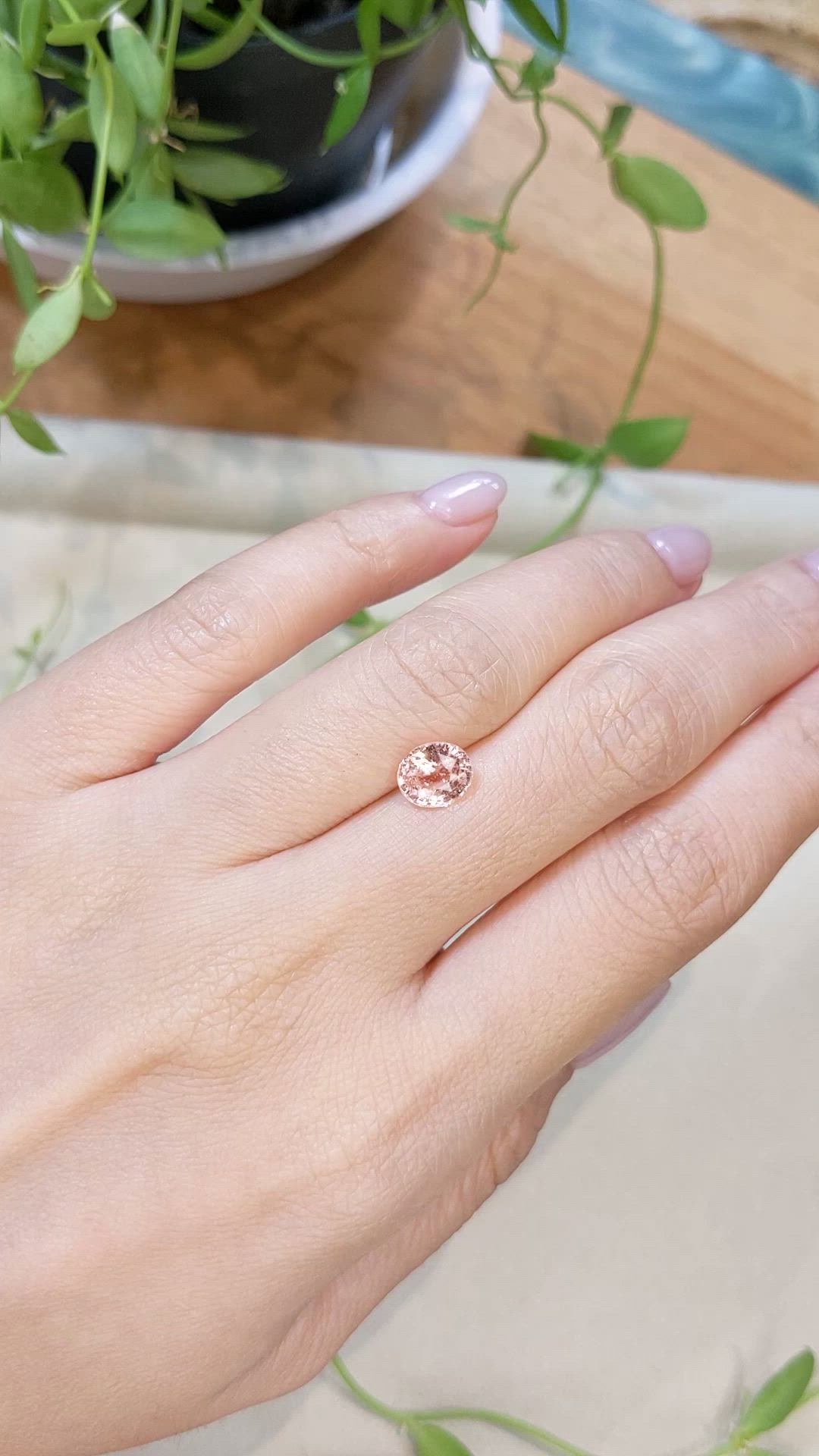 2.01 Ct. Peach Sapphire from Ceylon (Sri Lanka) Size Video