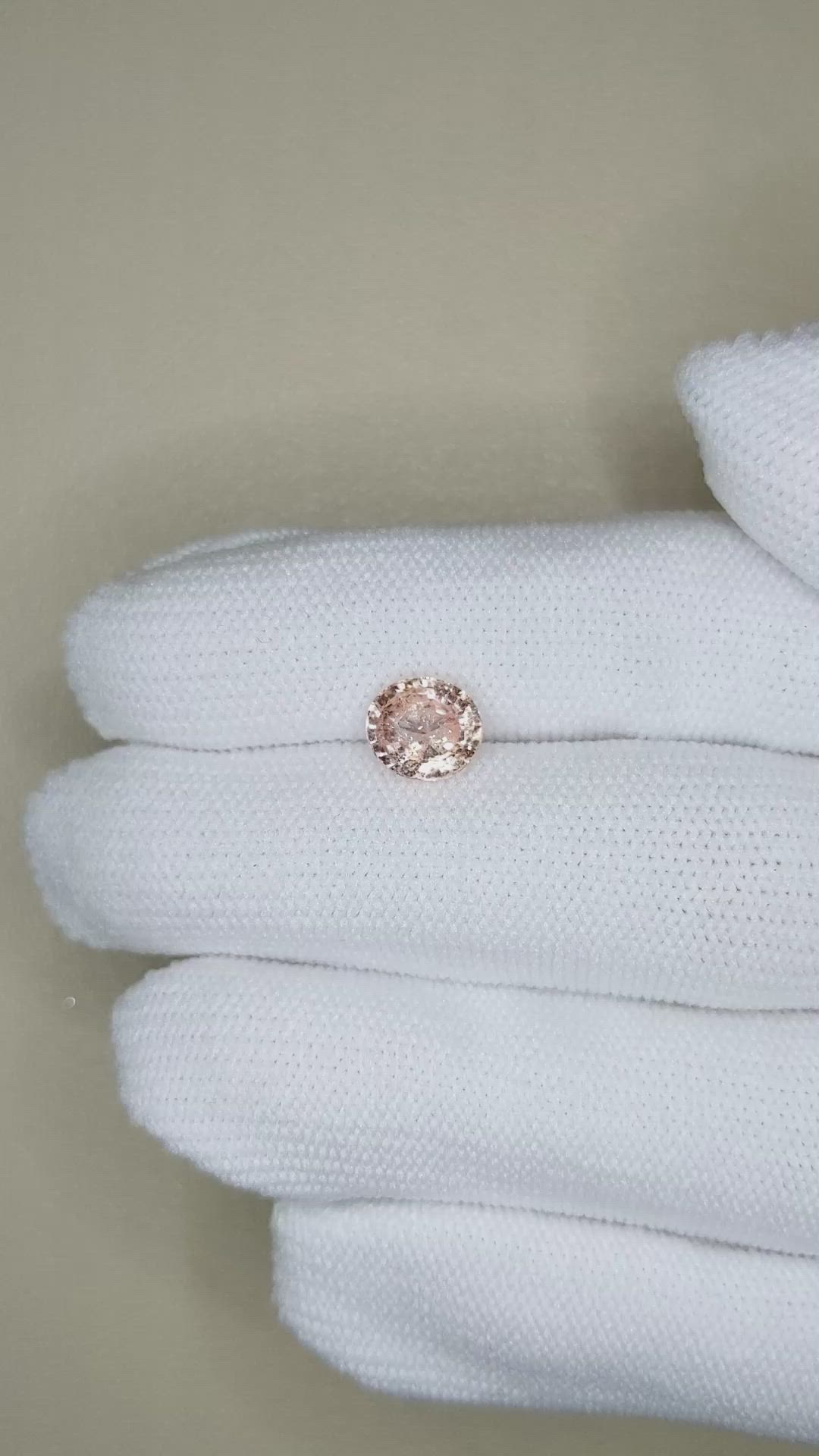 2.01 Ct. Peach Sapphire from Ceylon (Sri Lanka) Size Video