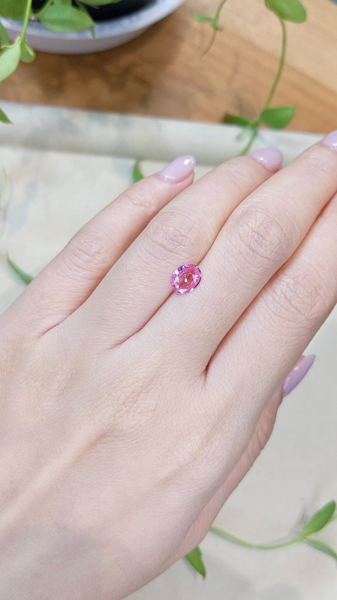 1.11 Ct. Pink Sapphire from Ceylon (Sri Lanka) Size Video