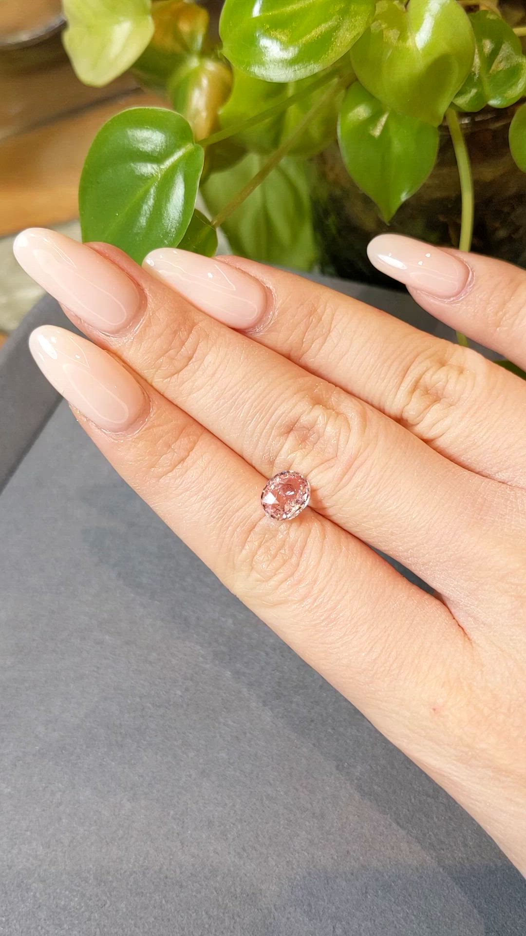 2.00 Ct. Peach Sapphire from Ceylon (Sri Lanka) Size Video