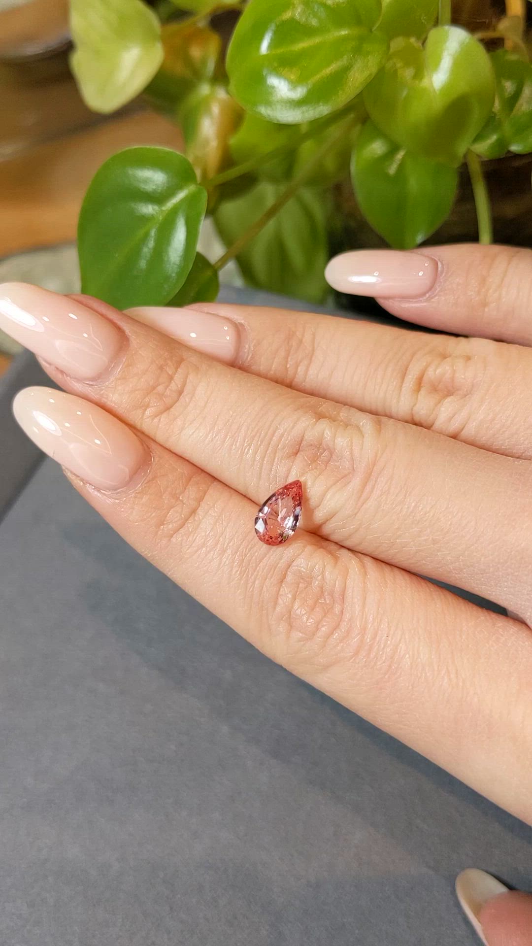 1.52 Ct. Padparadscha Sapphire from Ceylon (Sri Lanka) Size Video