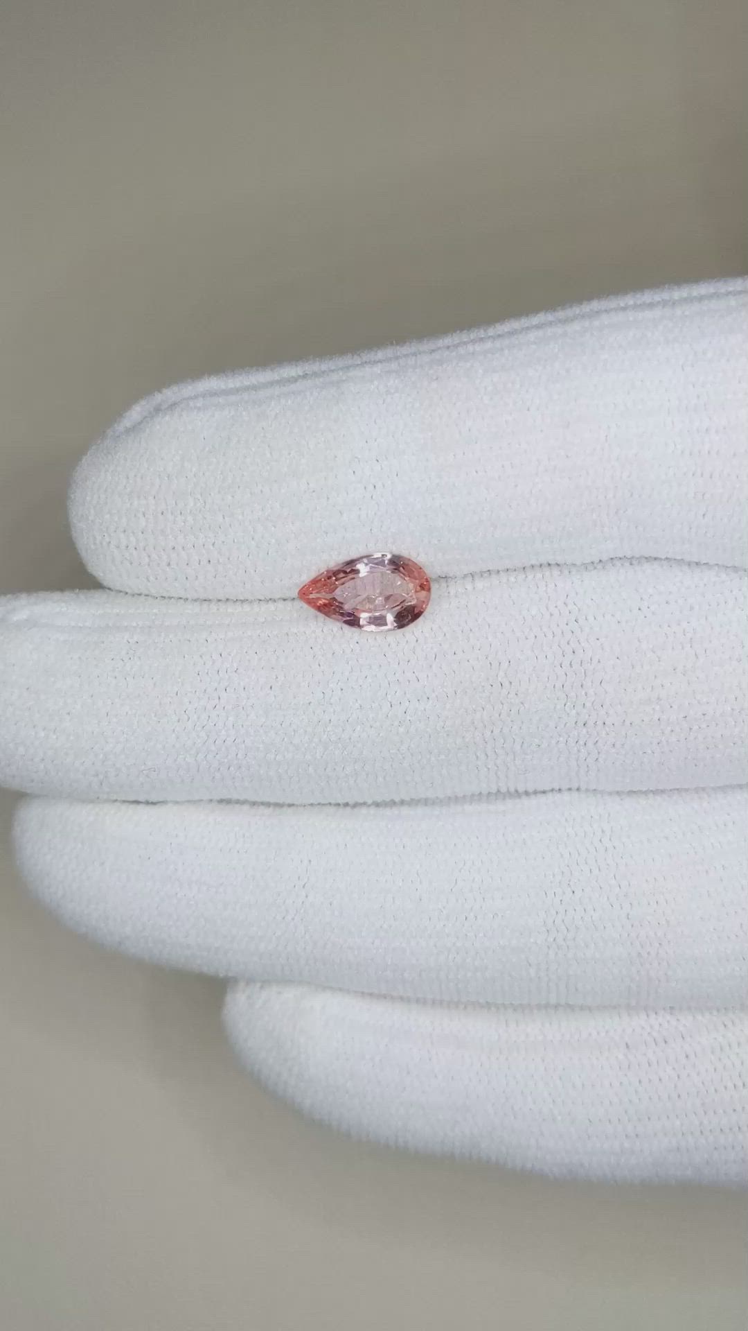 1.52 Ct. Padparadscha Sapphire from Ceylon (Sri Lanka) Size Video