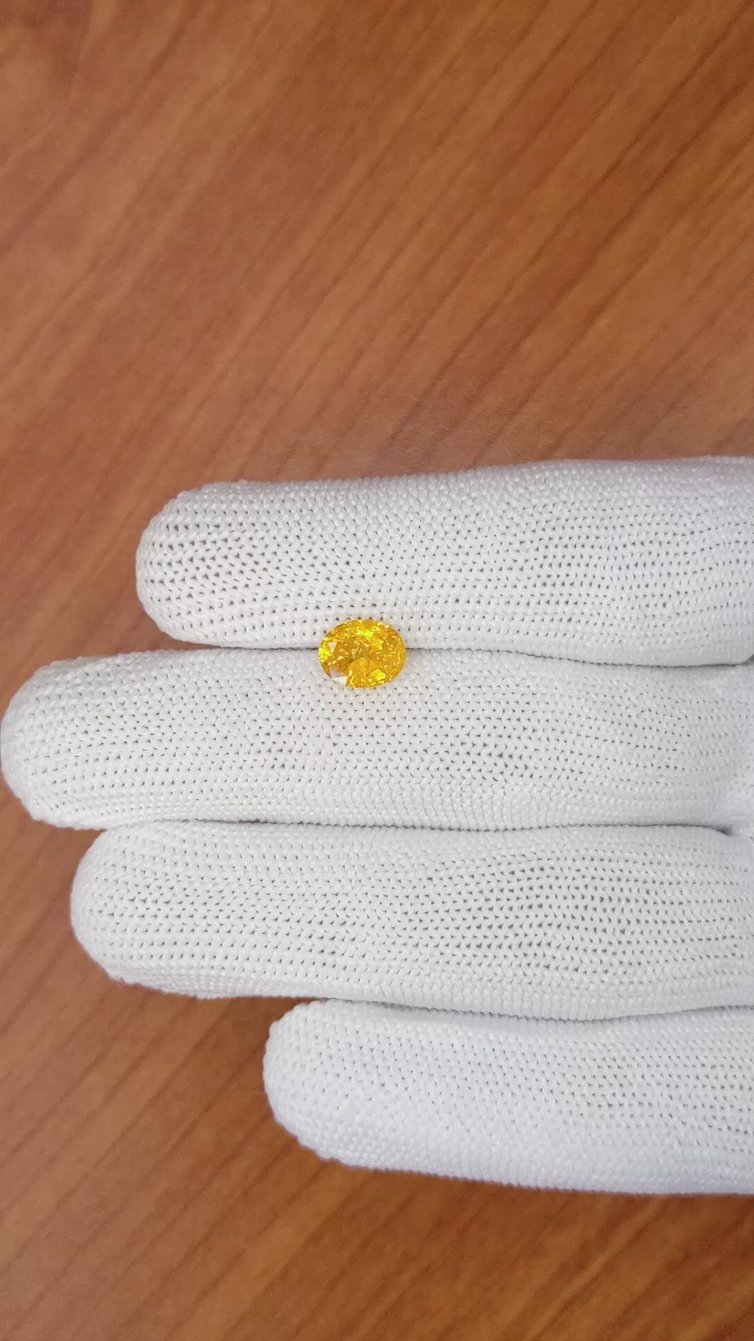 2.04 Ct. Yellow Sapphire from Ceylon (Sri Lanka) Size Video