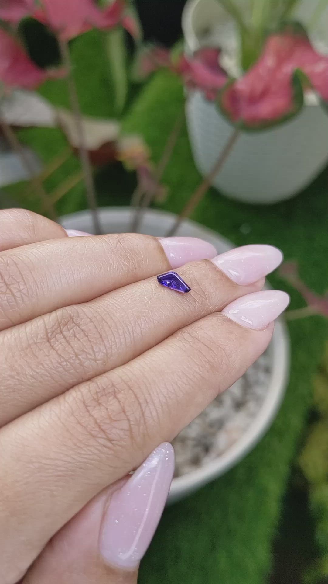 0.44 Ct. Purple Sapphire from Ceylon (Sri Lanka) Size Video