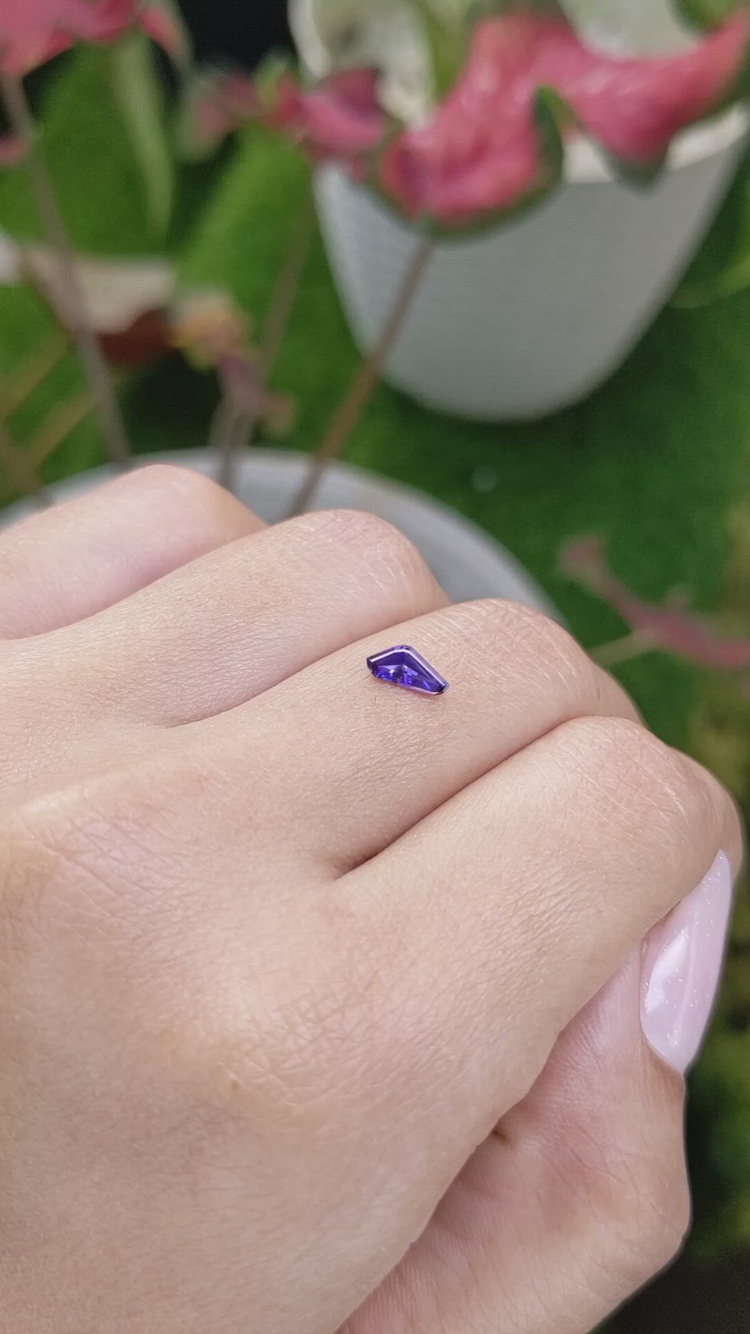 0.44 Ct. Purple Sapphire from Ceylon (Sri Lanka) Size Video