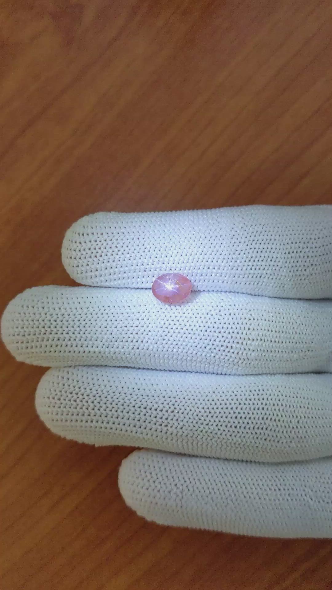 2.06 Ct. Padparadscha Star Sapphire from Ceylon (Sri Lanka) Size Video