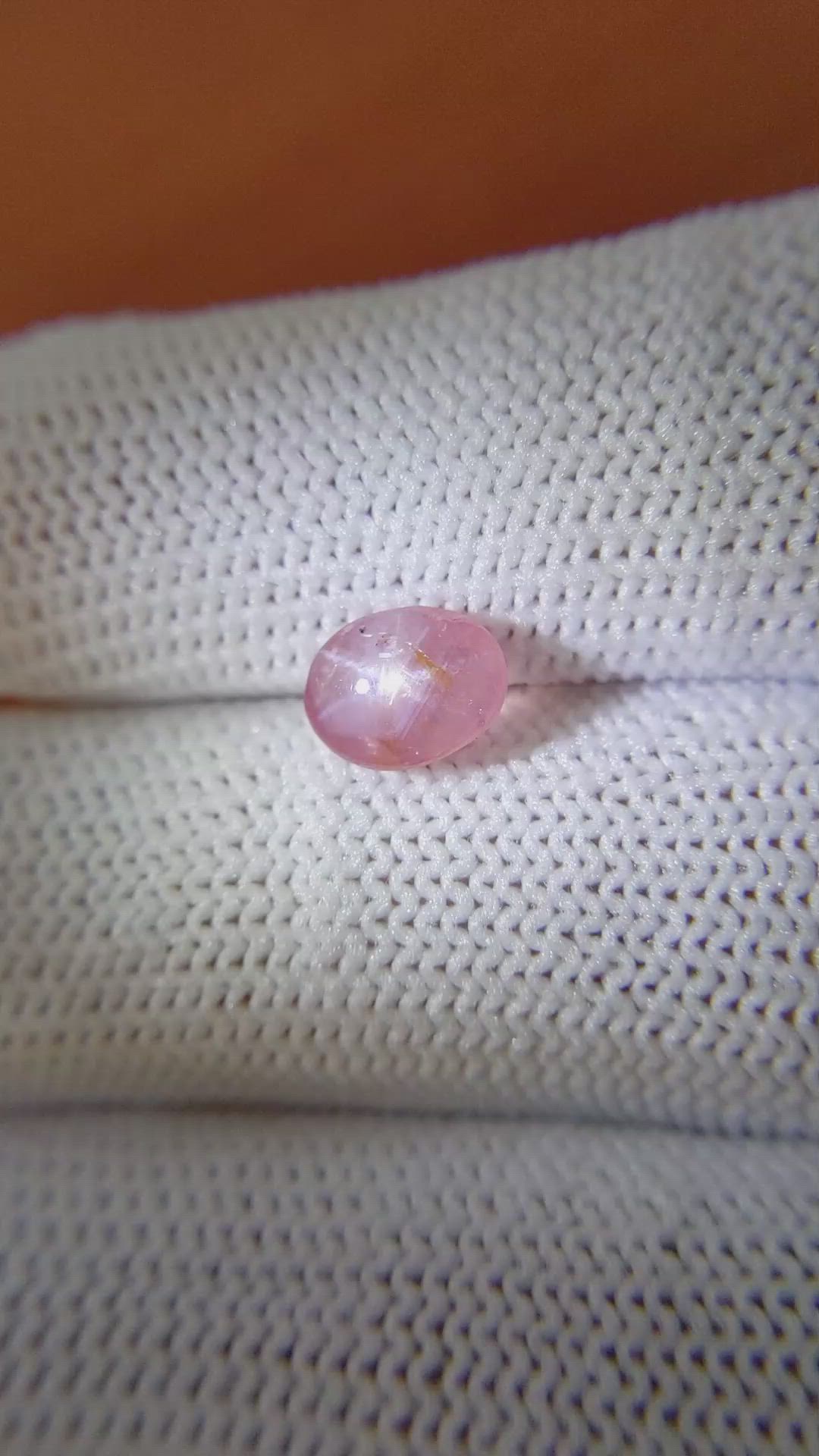 2.06 Ct. Padparadscha Star Sapphire from Ceylon (Sri Lanka) Size Video