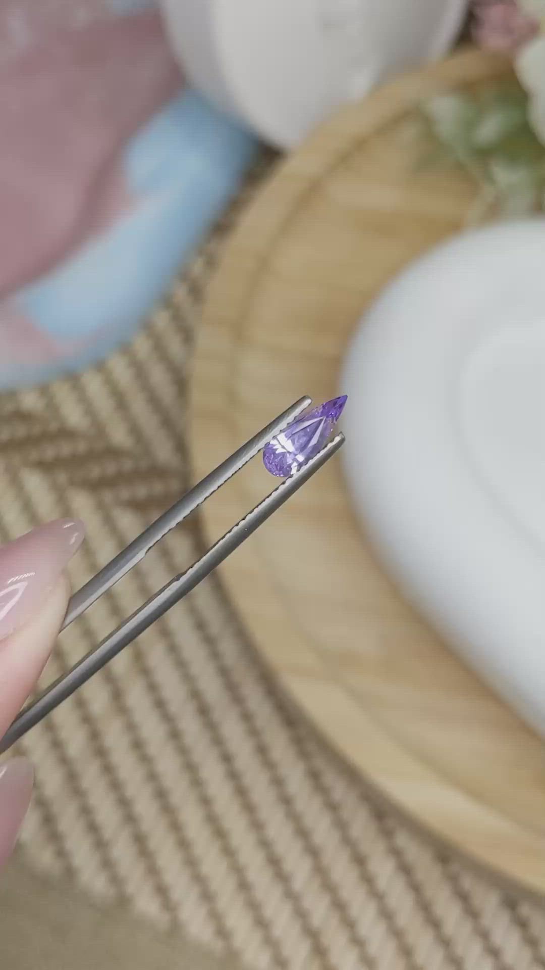 1.03 Ct. Purple Sapphire from Ceylon (Sri Lanka) Size Video