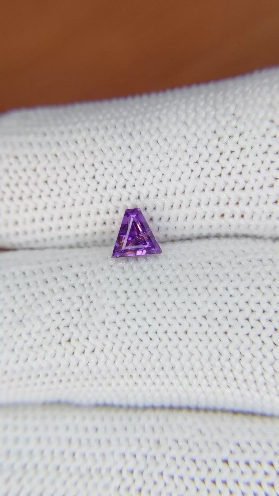 0.55 Ct. Pinkish Purple Sapphire from Ceylon (Sri Lanka) Size Video