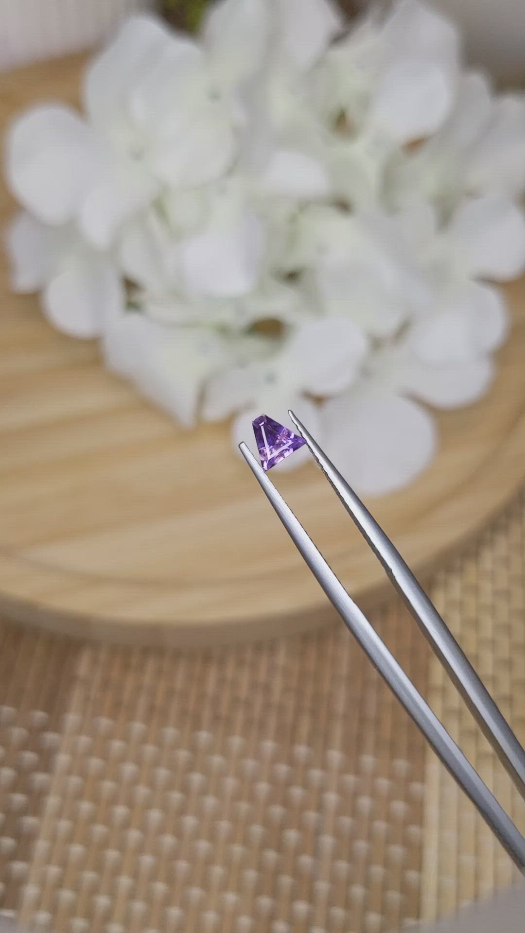 0.55 Ct. Pinkish Purple Sapphire from Ceylon (Sri Lanka) Size Video