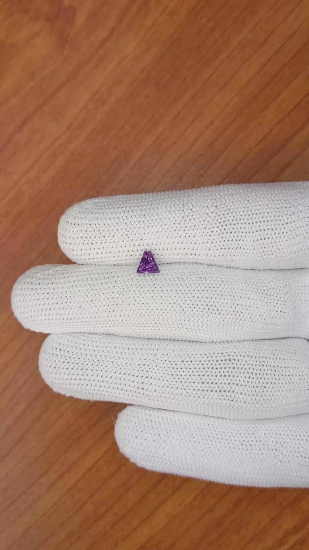 0.55 Ct. Pinkish Purple Sapphire from Ceylon (Sri Lanka) Size Video