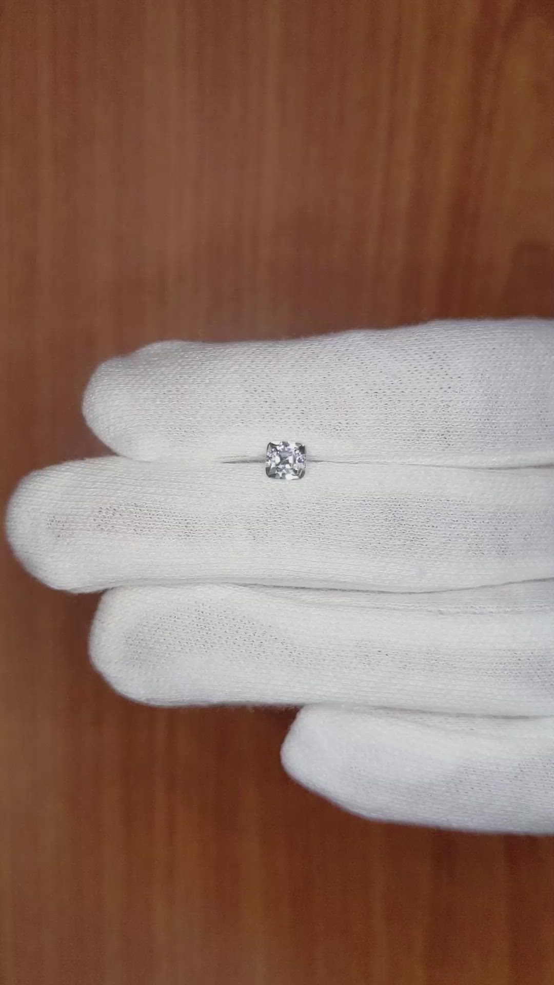 0.57 Ct. White Sapphire from Ceylon (Sri Lanka) Size Video