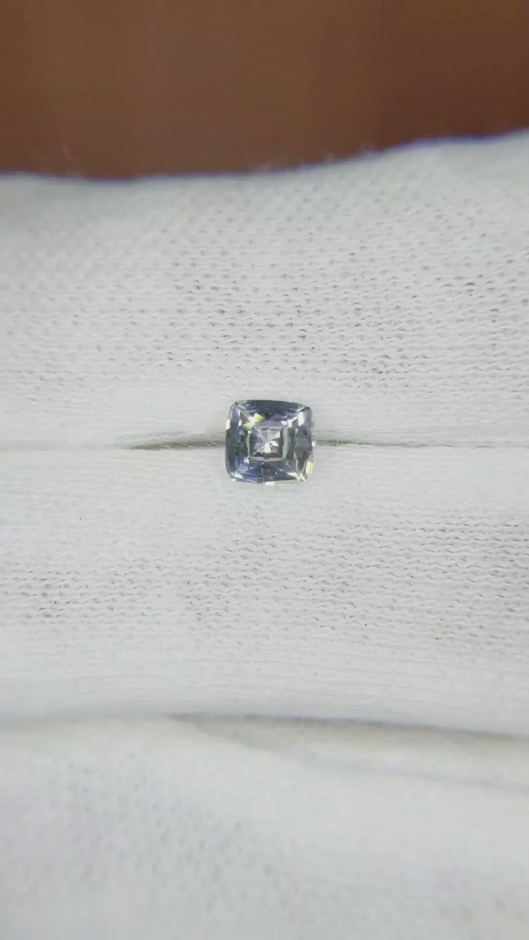 0.57 Ct. White Sapphire from Ceylon (Sri Lanka) Size Video