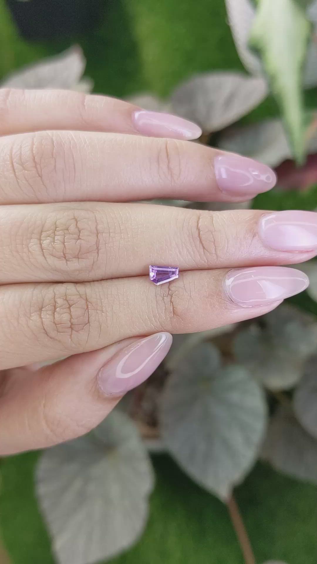 0.52 Ct. Pinkish Purple Sapphire from Ceylon (Sri Lanka) Size Video