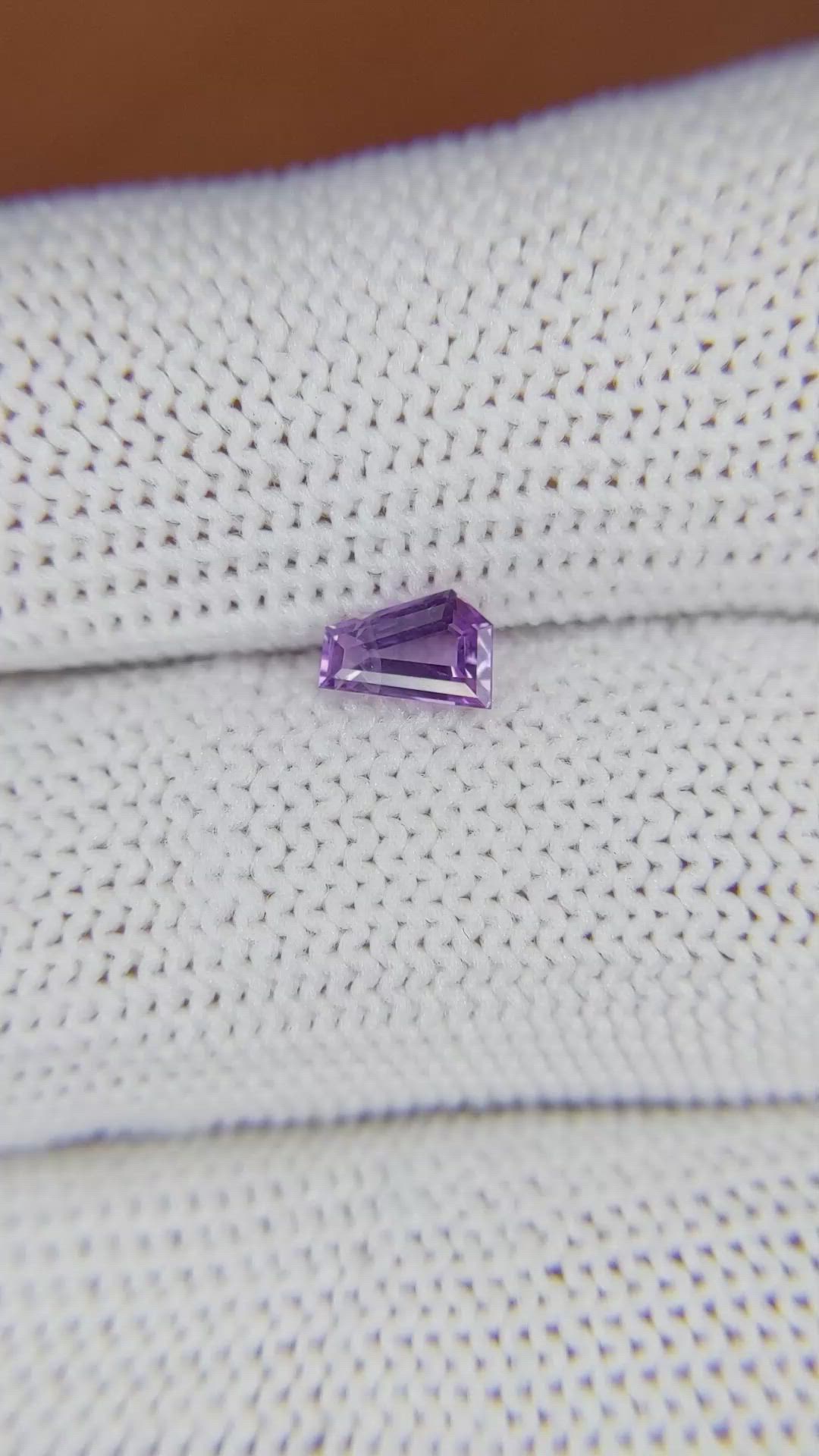0.52 Ct. Pinkish Purple Sapphire from Ceylon (Sri Lanka) Size Video