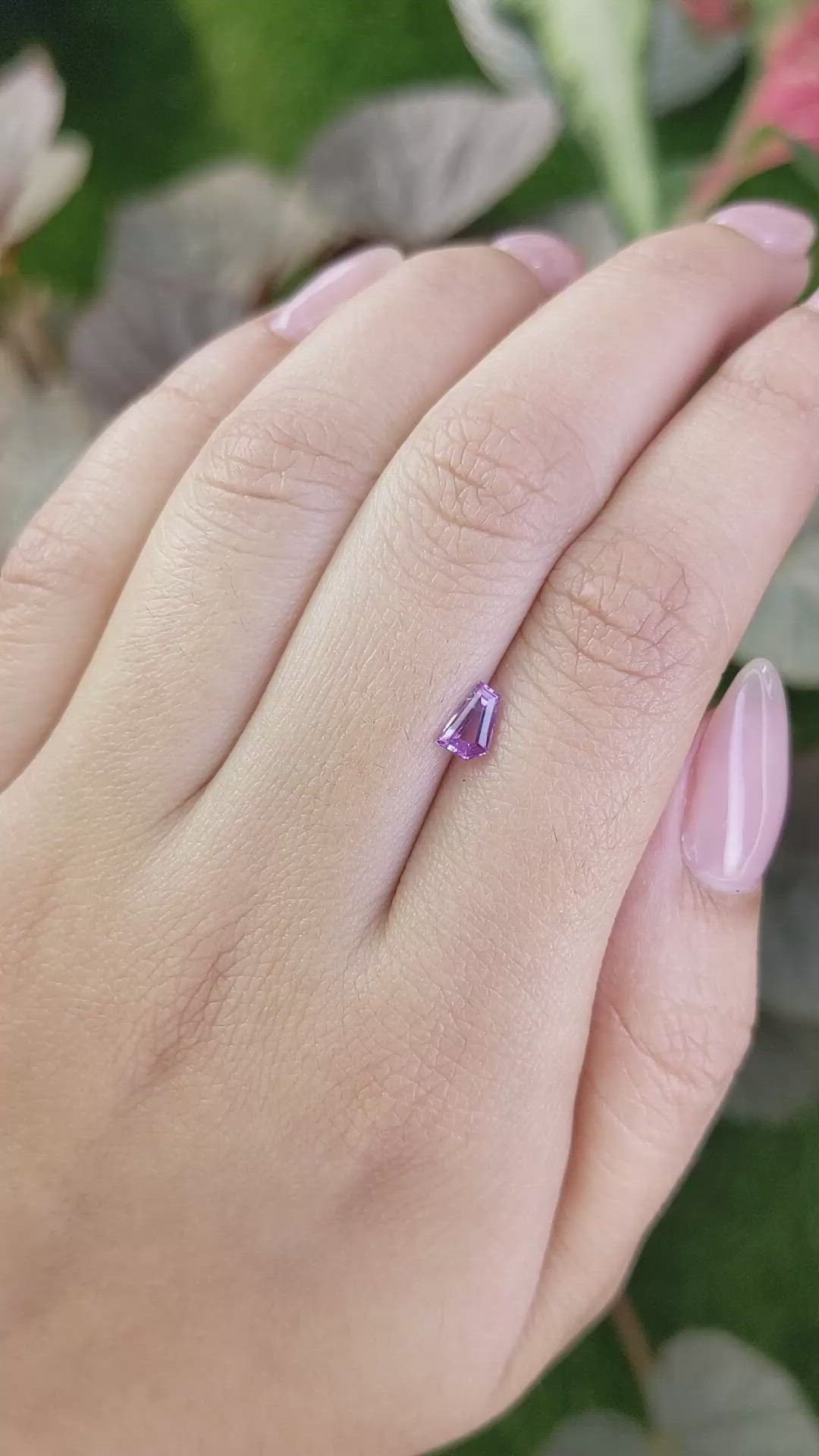 0.52 Ct. Pinkish Purple Sapphire from Ceylon (Sri Lanka) Size Video