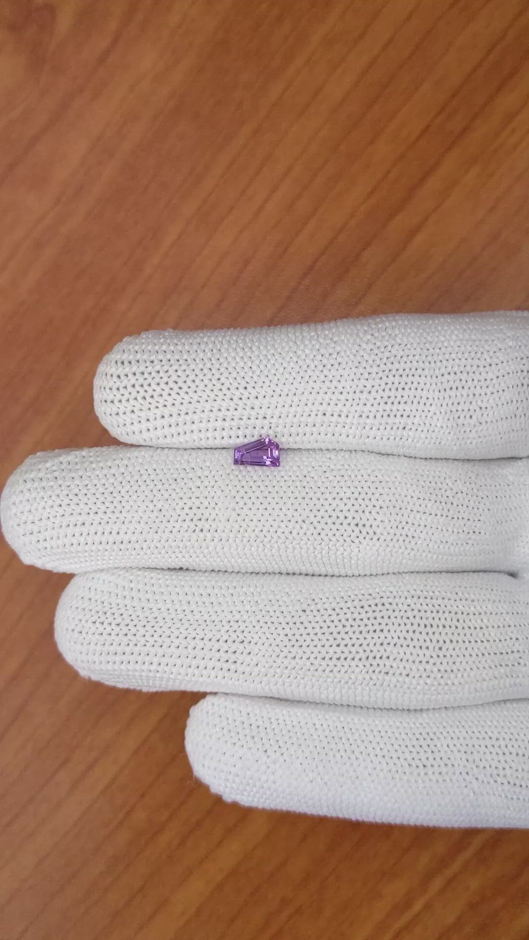 0.52 Ct. Pinkish Purple Sapphire from Ceylon (Sri Lanka) Size Video