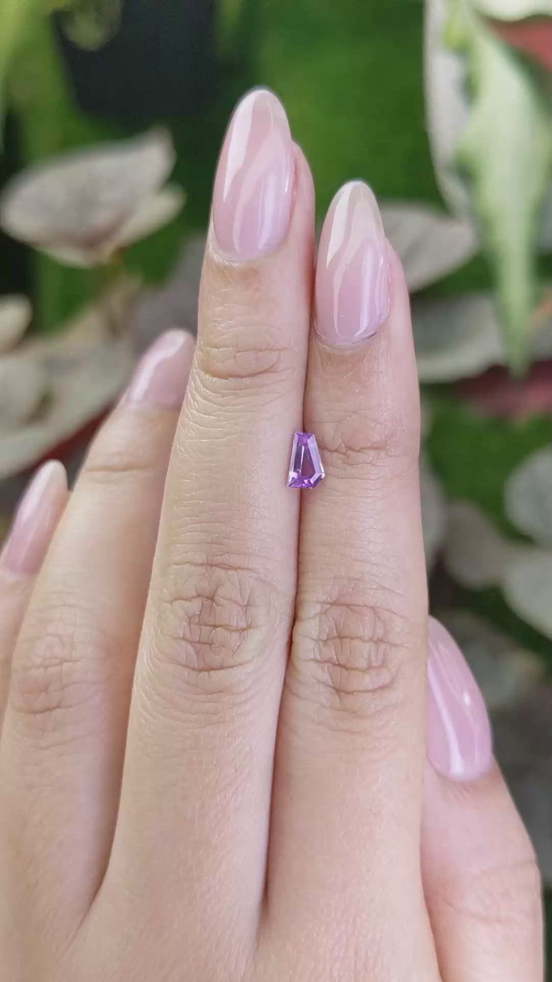 0.52 Ct. Pinkish Purple Sapphire from Ceylon (Sri Lanka) Size Video