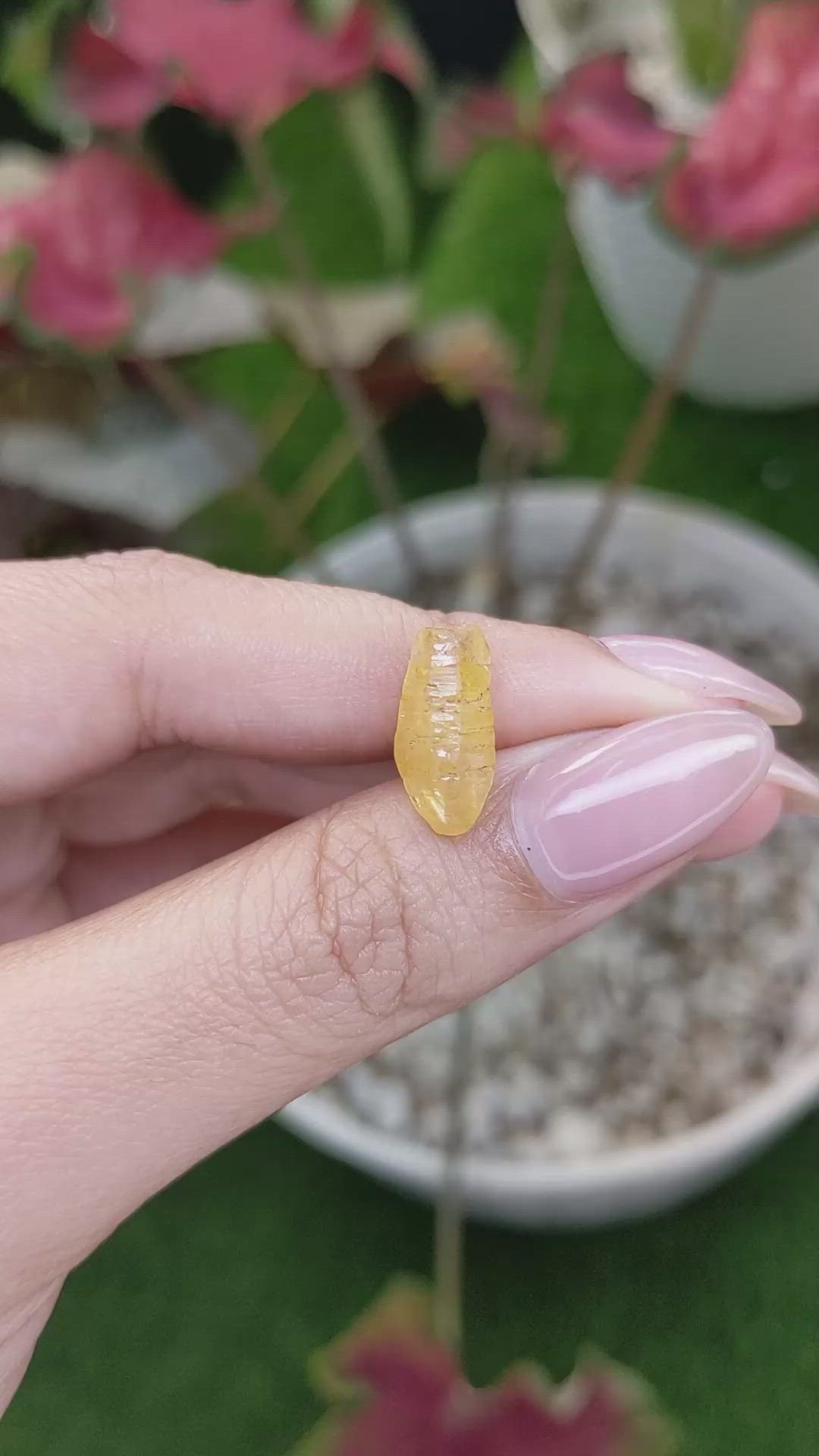 7.68 Ct. Yellow Sapphire Crystal from Ceylon (Sri Lanka) Size Video