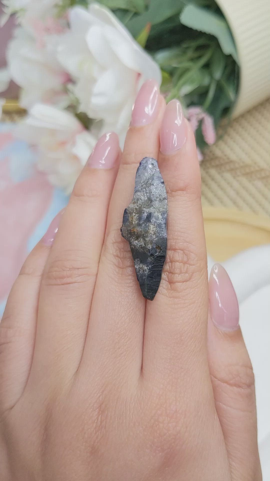 45.58 Ct. Blue Sapphire Crystal from Ceylon (Sri Lanka) Size Video