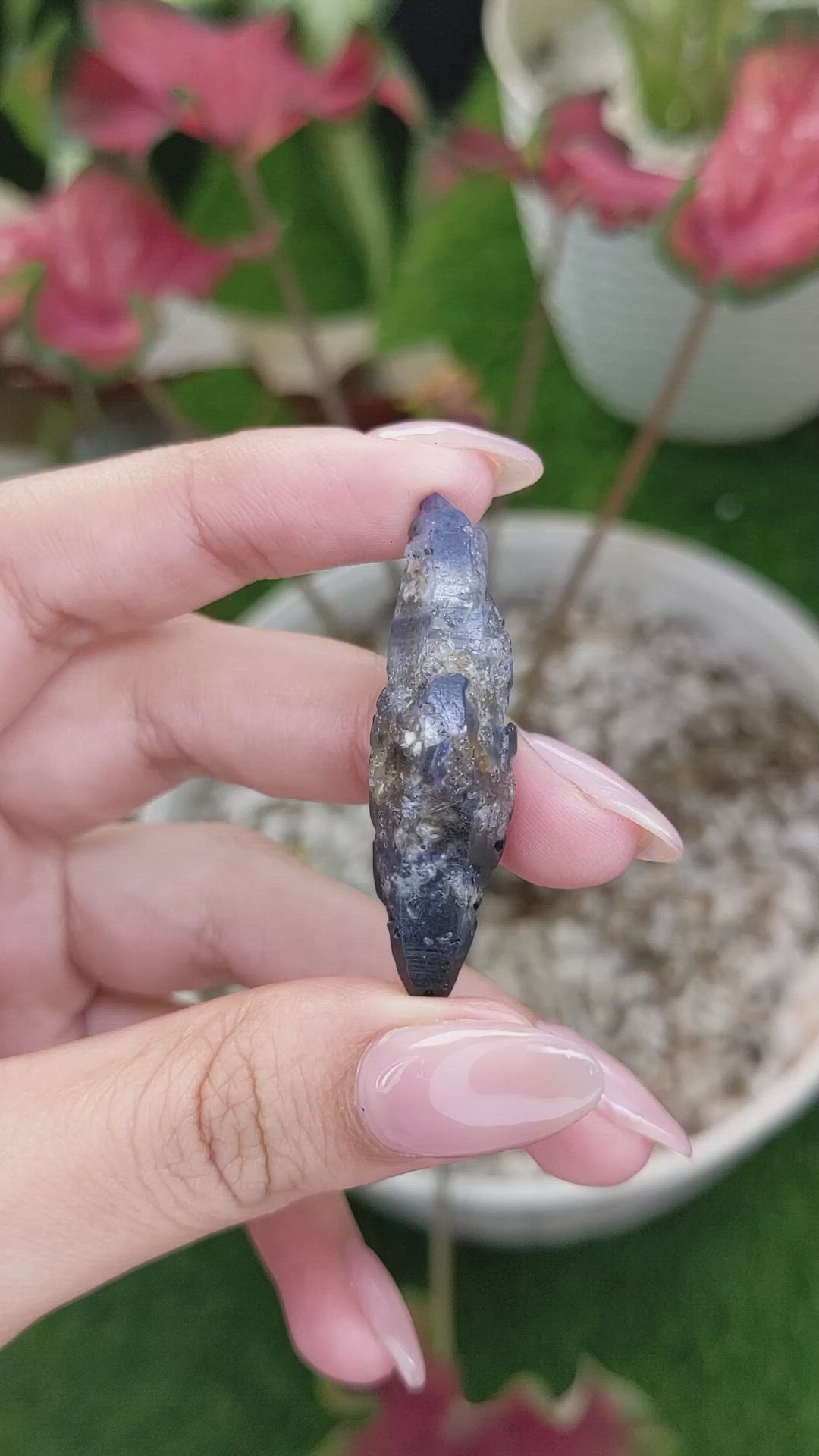 45.58 Ct. Blue Sapphire Crystal from Ceylon (Sri Lanka) Size Video