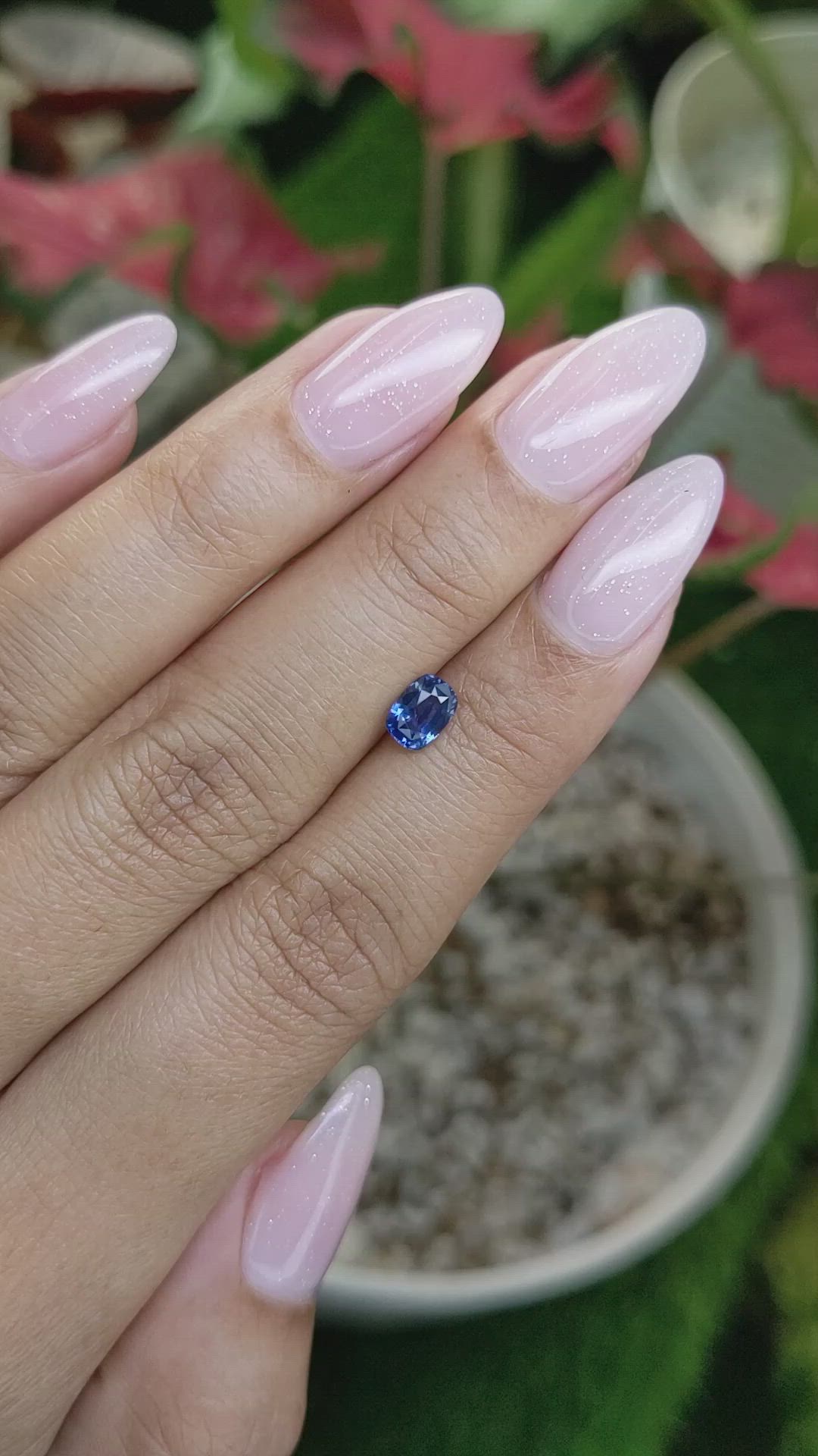 0.73 Ct. Blue Sapphire from Ceylon (Sri Lanka) Size Video