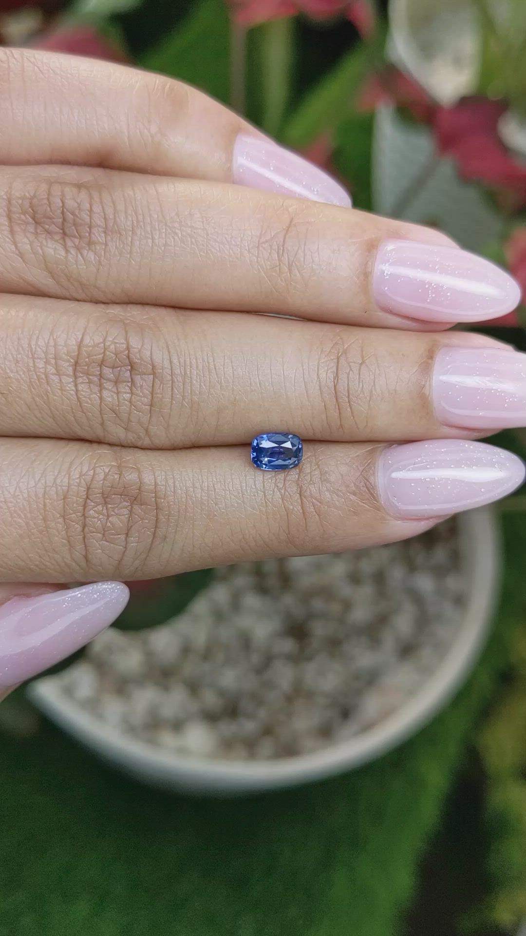 0.73 Ct. Blue Sapphire from Ceylon (Sri Lanka) Size Video