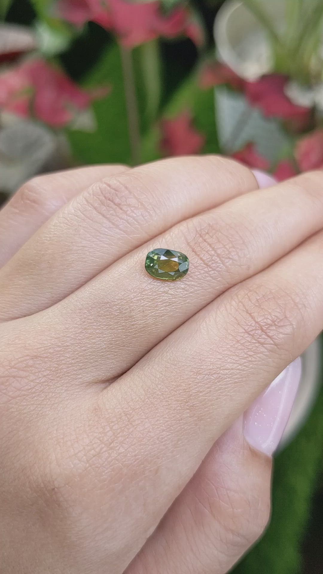 1.46 Ct. Yellowish Green Sapphire from Madagascar Size Video