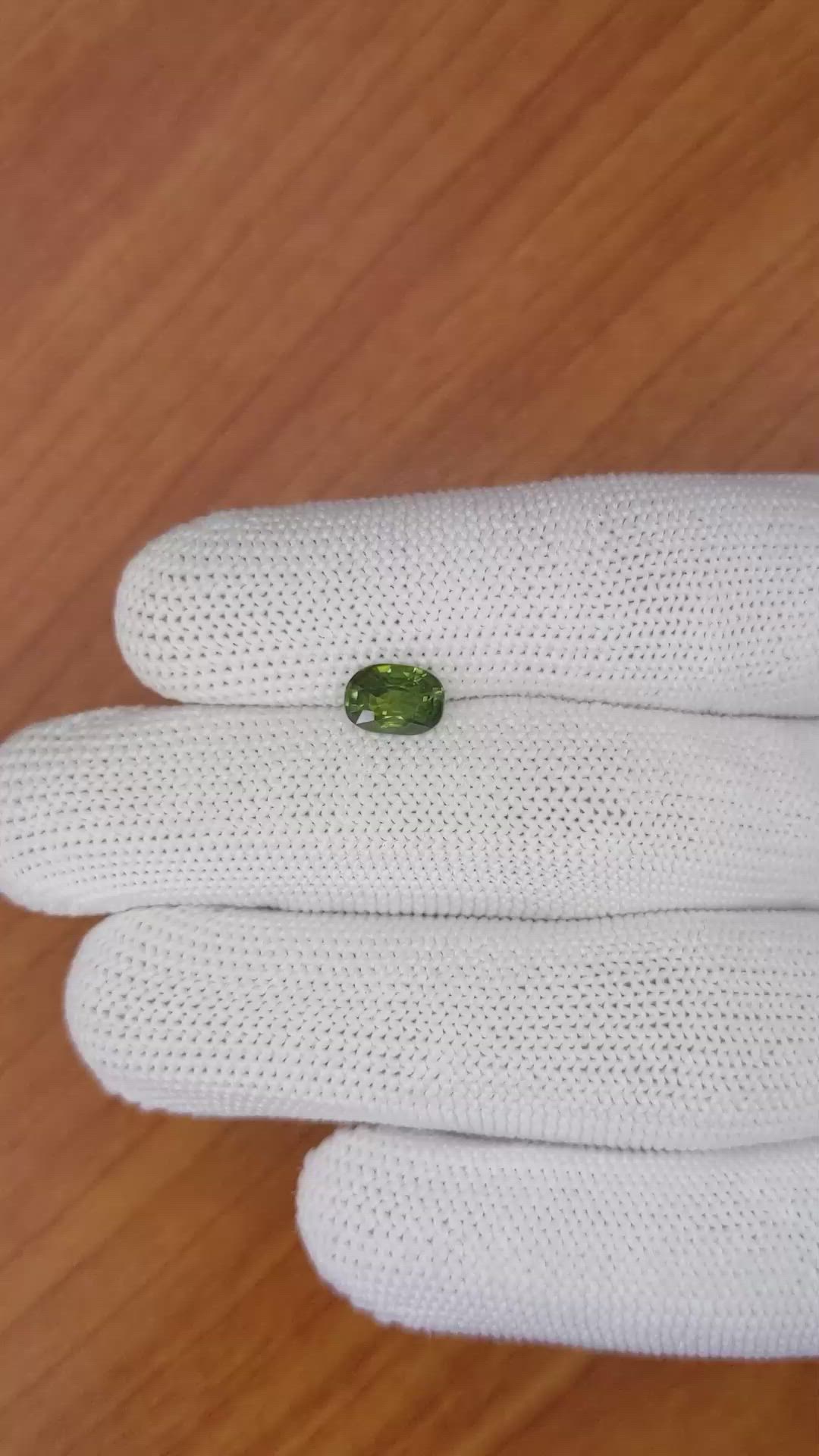 1.46 Ct. Yellowish Green Sapphire from Madagascar Size Video