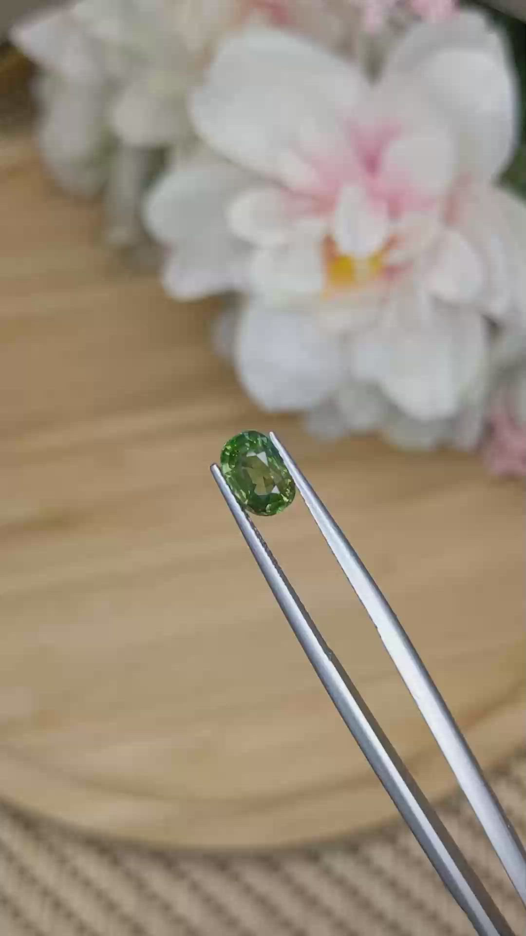 1.46 Ct. Yellowish Green Sapphire from Madagascar Size Video