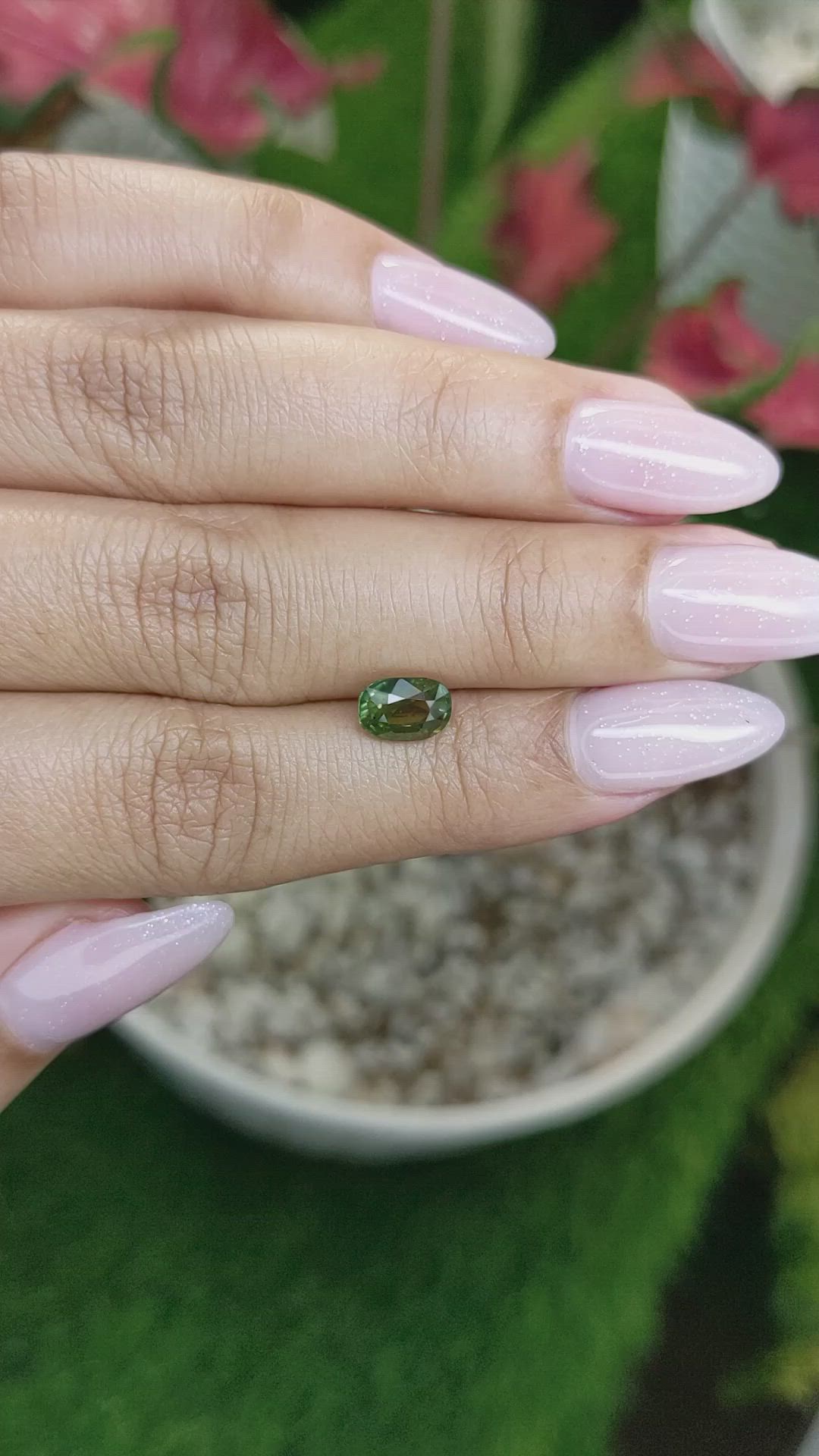 1.46 Ct. Yellowish Green Sapphire from Madagascar Size Video