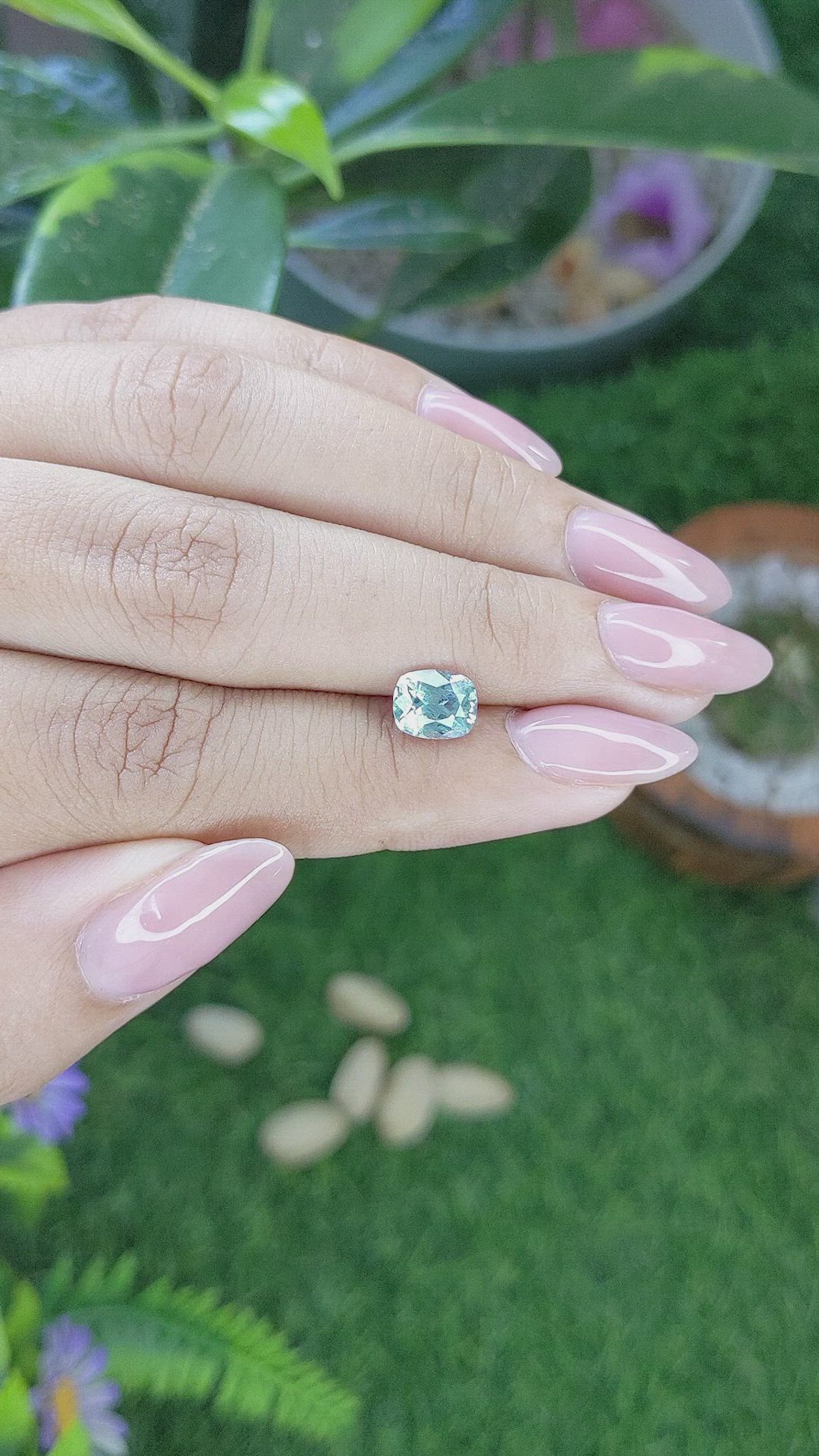 1.88 Ct. Bluish Green Sapphire from Montana Size Video