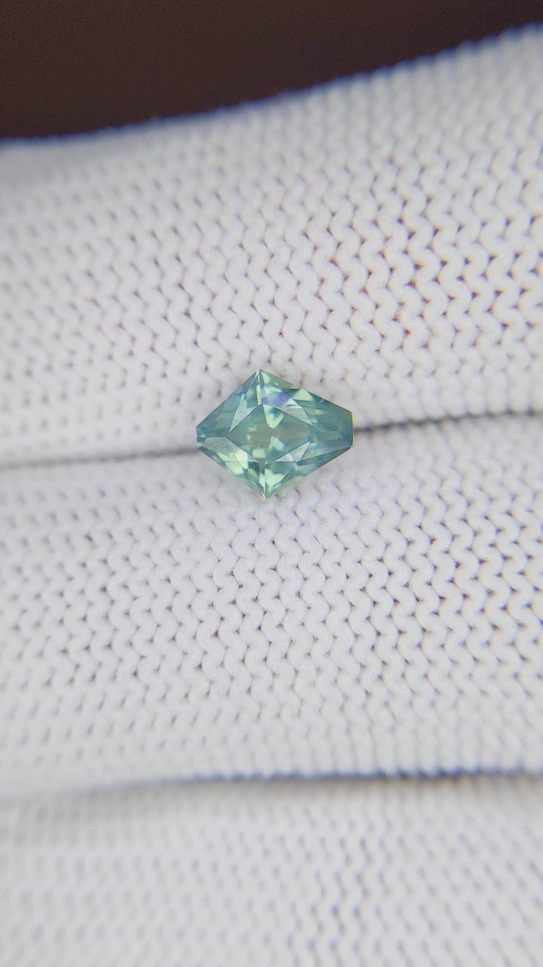1.36 Ct. Bluish Green Sapphire from Montana Size Video