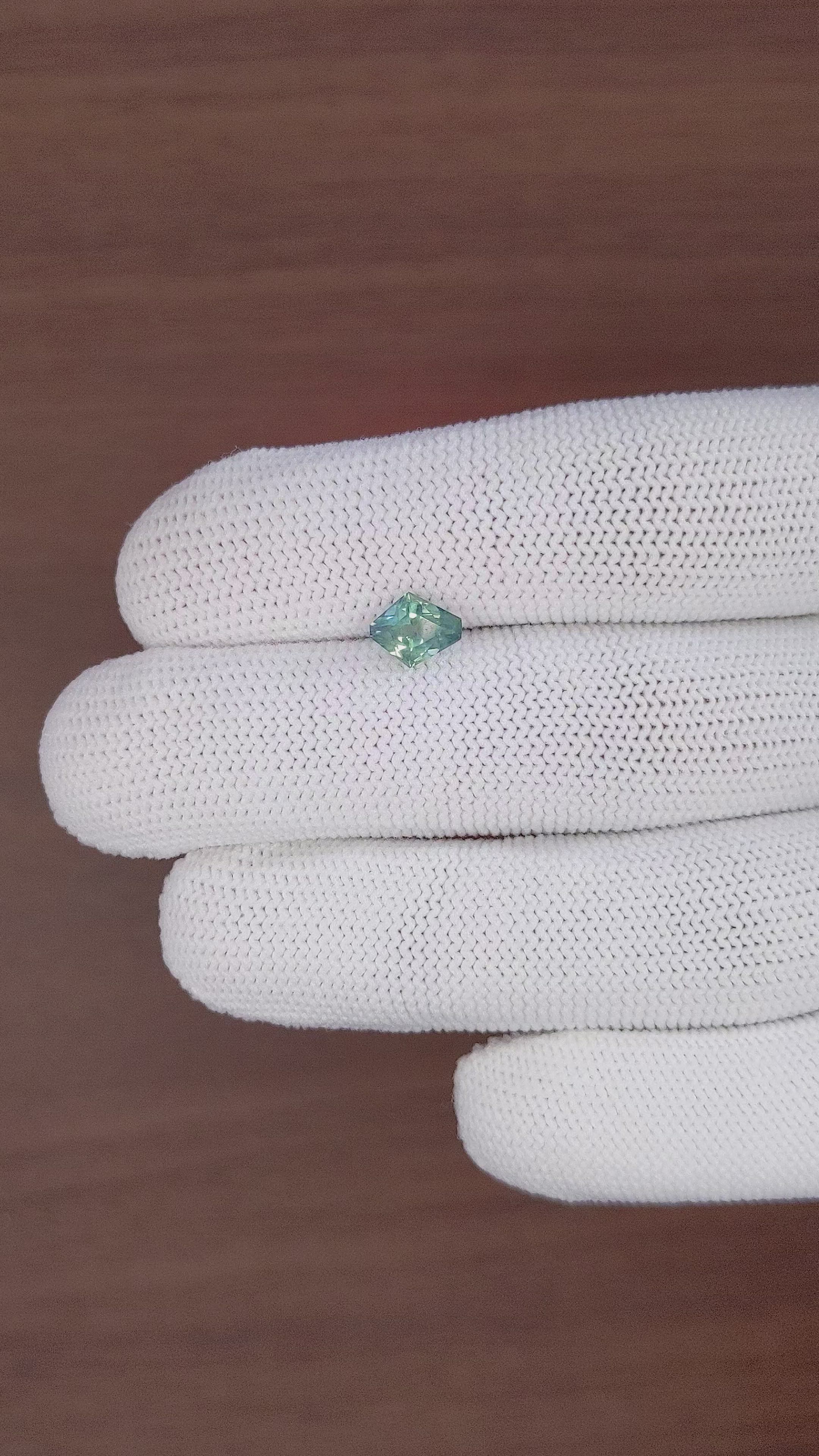 1.36 Ct. Bluish Green Sapphire from Montana Size Video