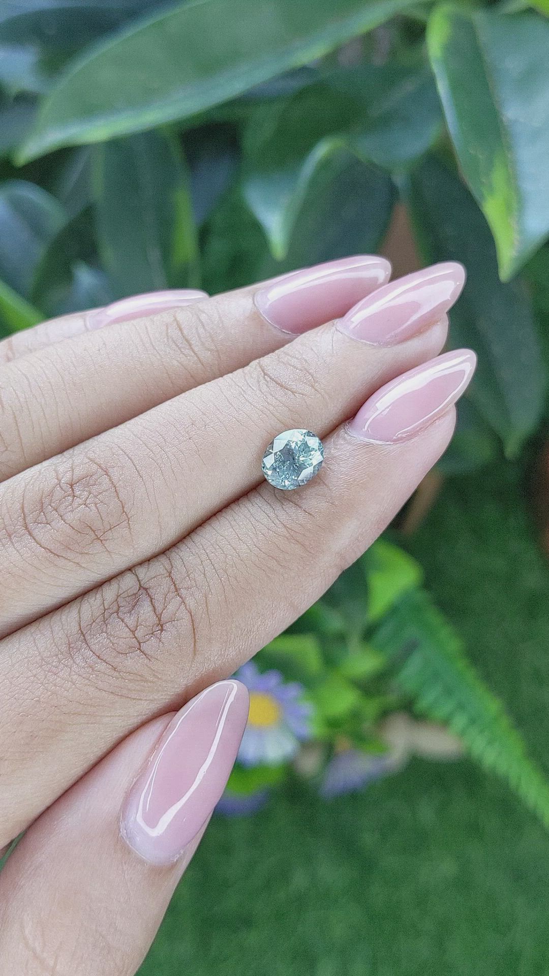 1.55 Ct. Bluish Green Sapphire from Montana Size Video