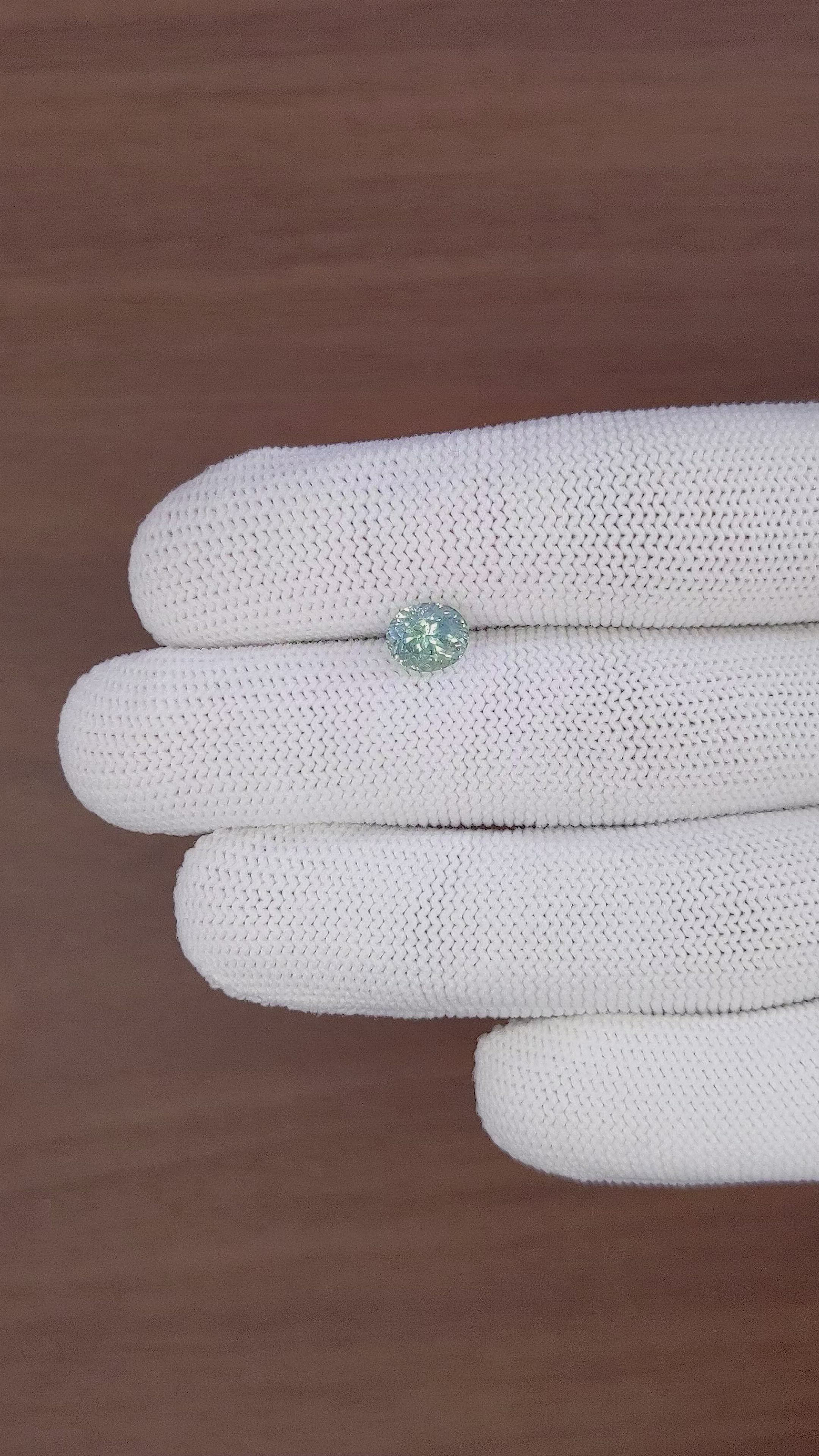 1.55 Ct. Bluish Green Sapphire from Montana Size Video