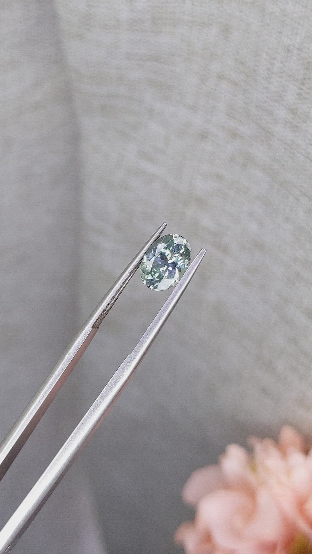 1.63 Ct. Bluish Green Sapphire from Montana Size Video
