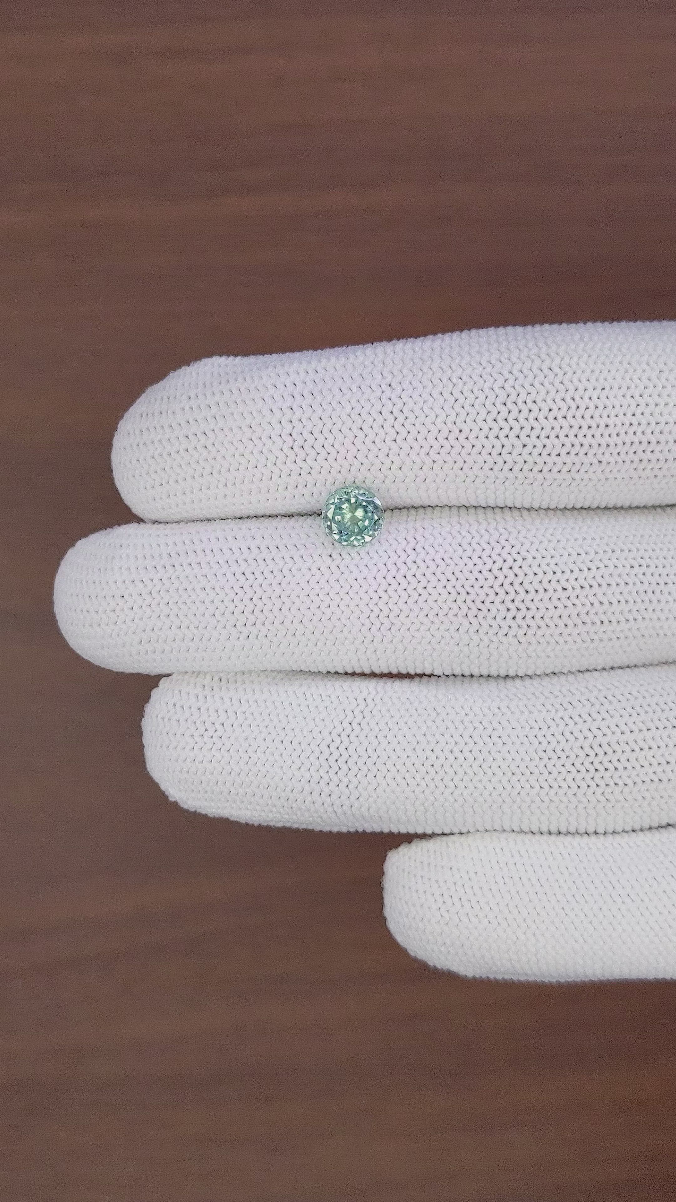 1.37 Ct. Bluish Green Sapphire from Montana Size Video