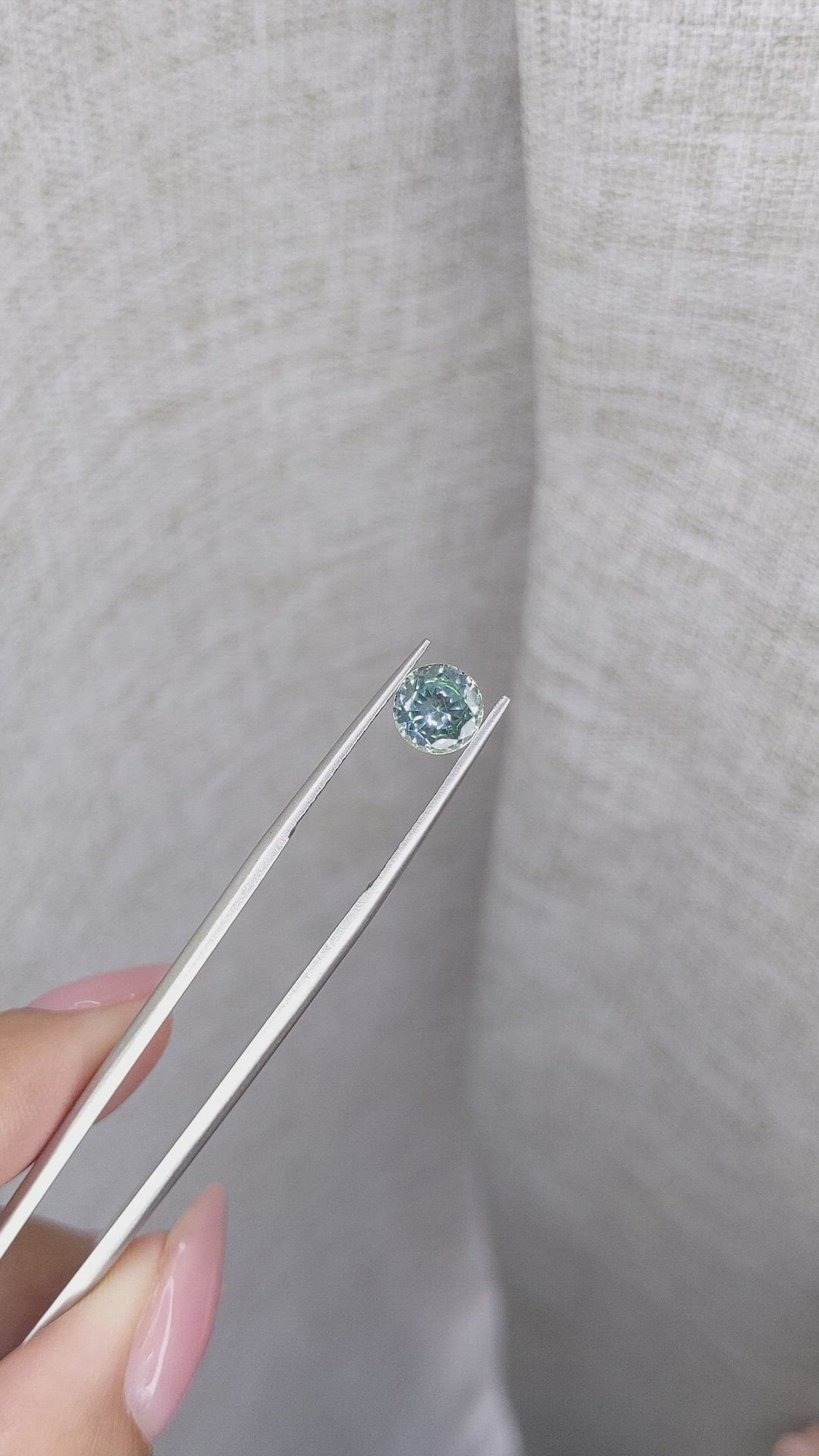 1.37 Ct. Bluish Green Sapphire from Montana Size Video