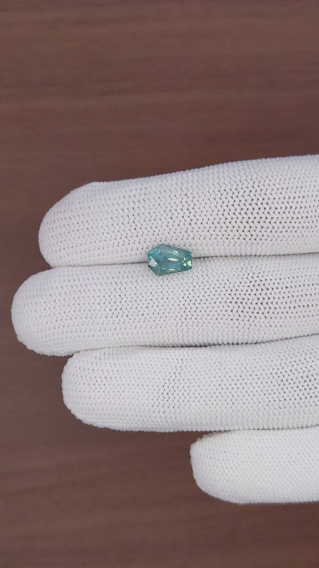 2.17 Ct. Bluish Green Sapphire from Montana Size Video
