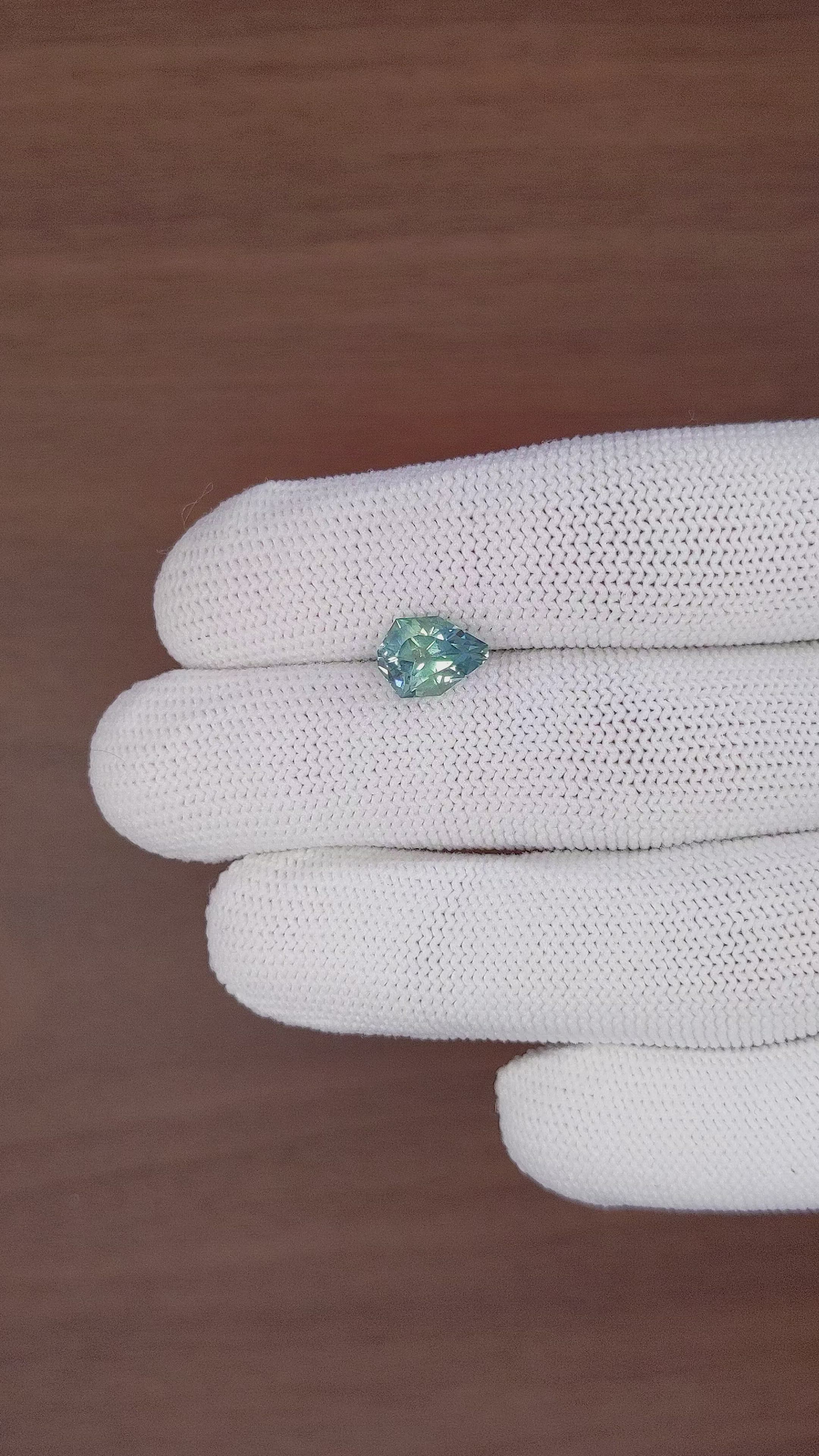 2.92 Ct. Bluish Green Sapphire from Montana Size Video