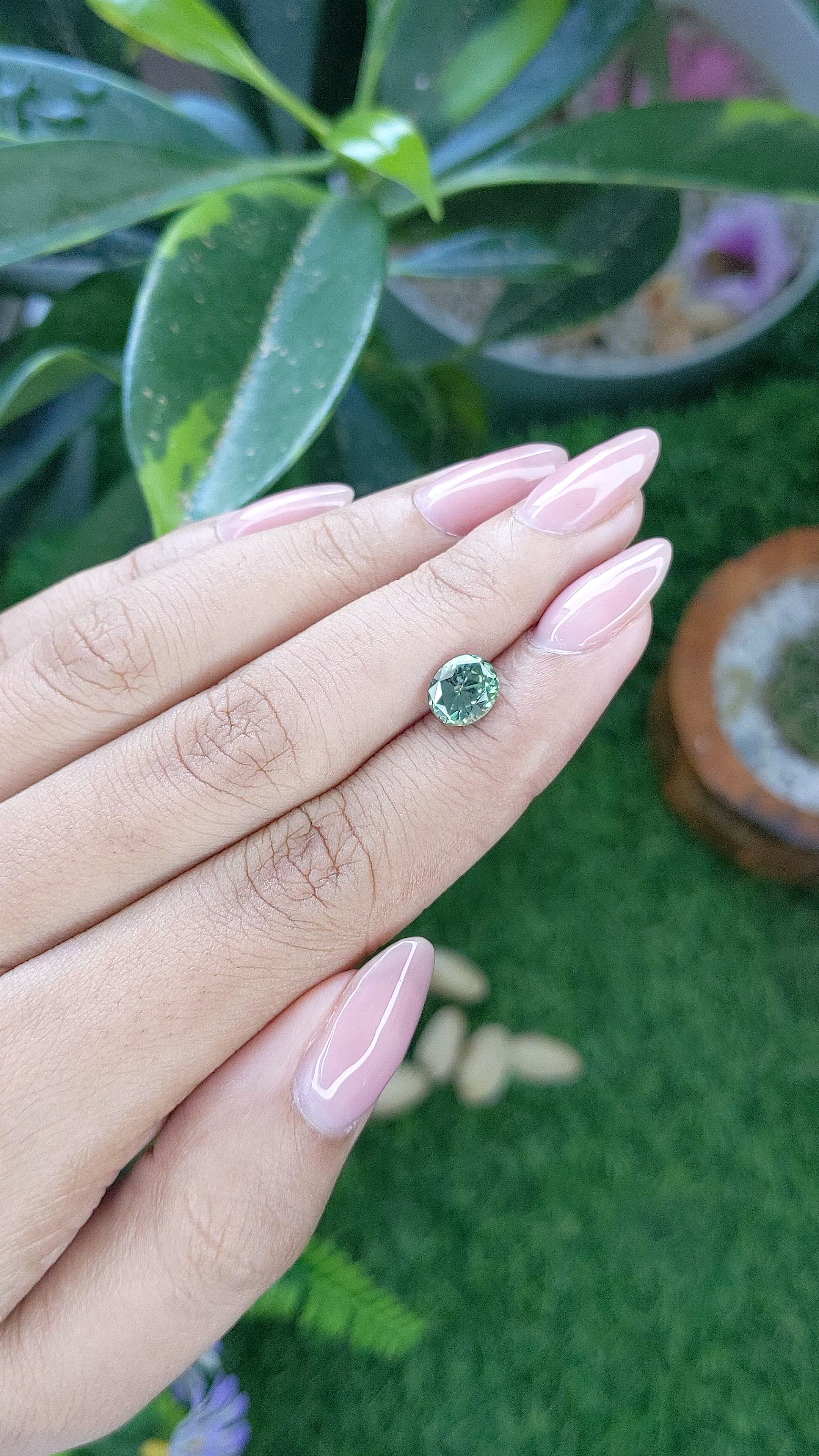 1.75 Ct. Bluish Green Sapphire from Montana Size Video