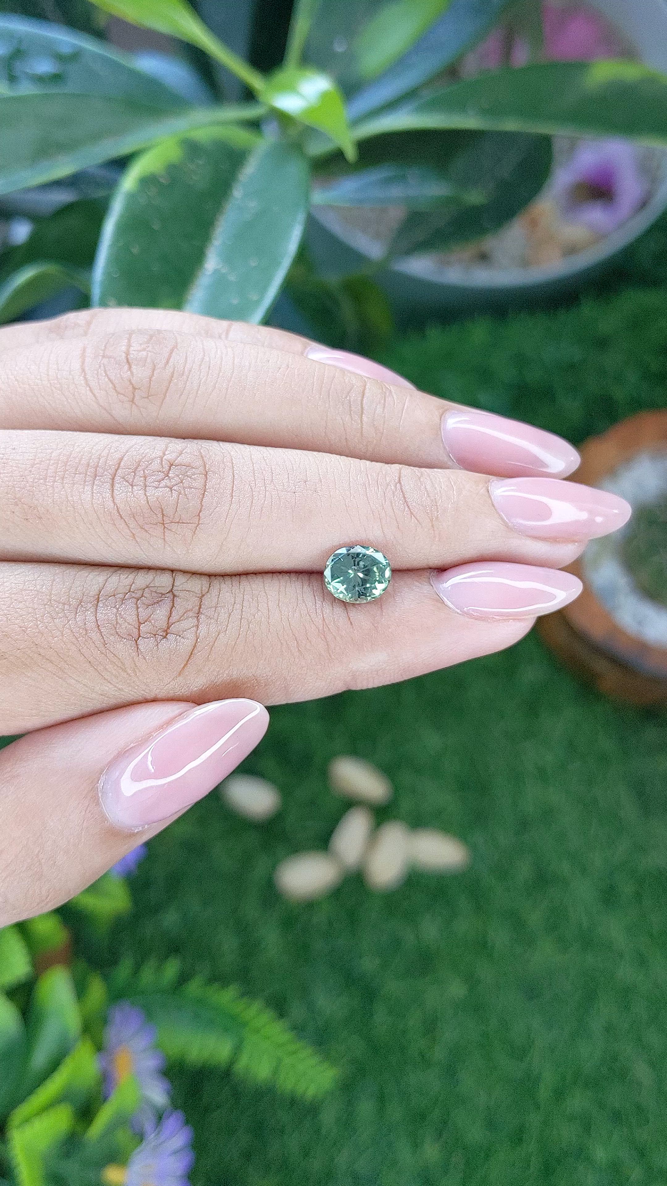 1.75 Ct. Bluish Green Sapphire from Montana Size Video