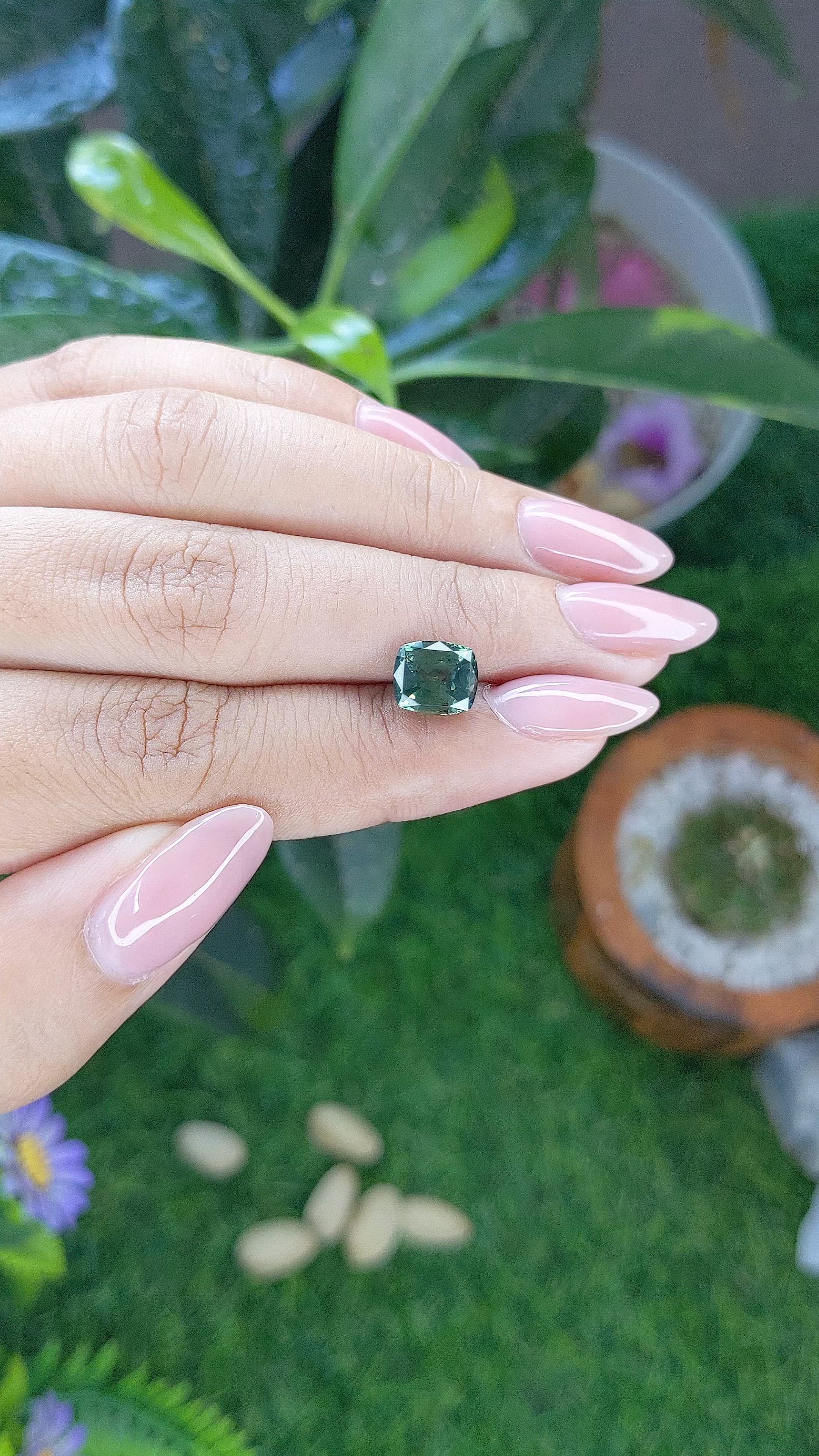 2.86 Ct. Bluish Green Sapphire from Montana Size Video