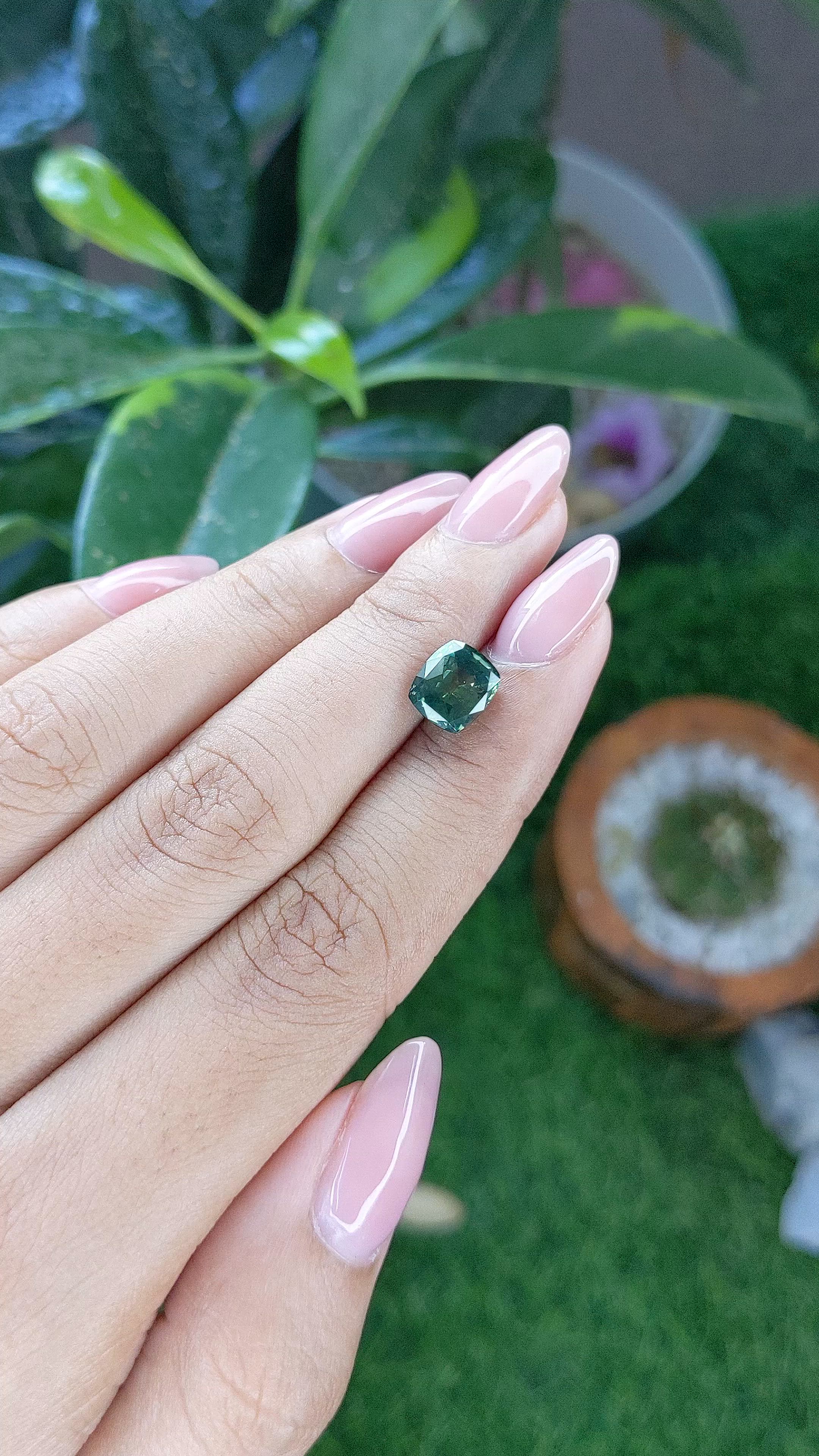 2.86 Ct. Bluish Green Sapphire from Montana Size Video
